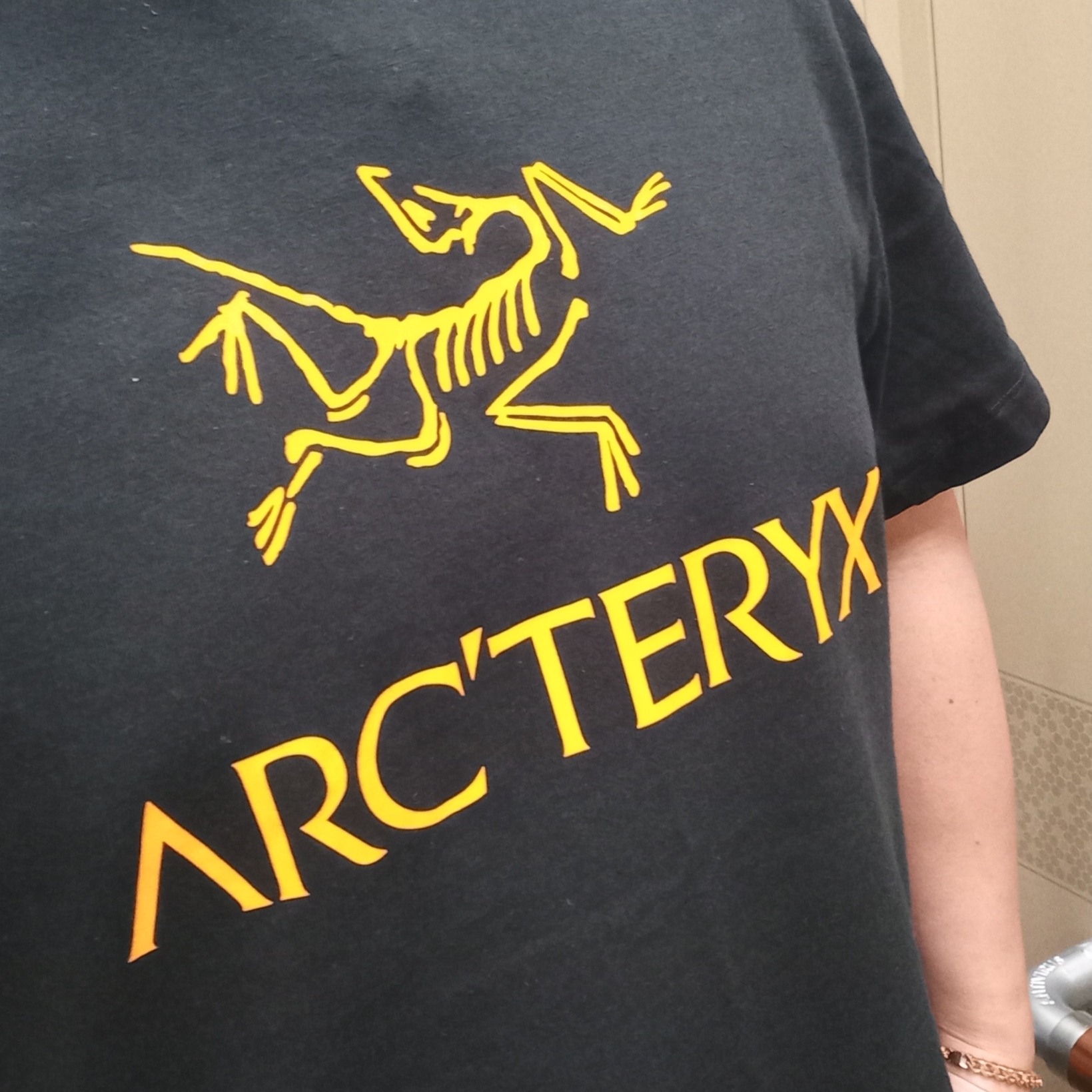 Arc'teryx Arc'word Logo SS T-Shirt Black II, Hoka Ora Recovery Slide 3 Black 착용 스타일 - 3