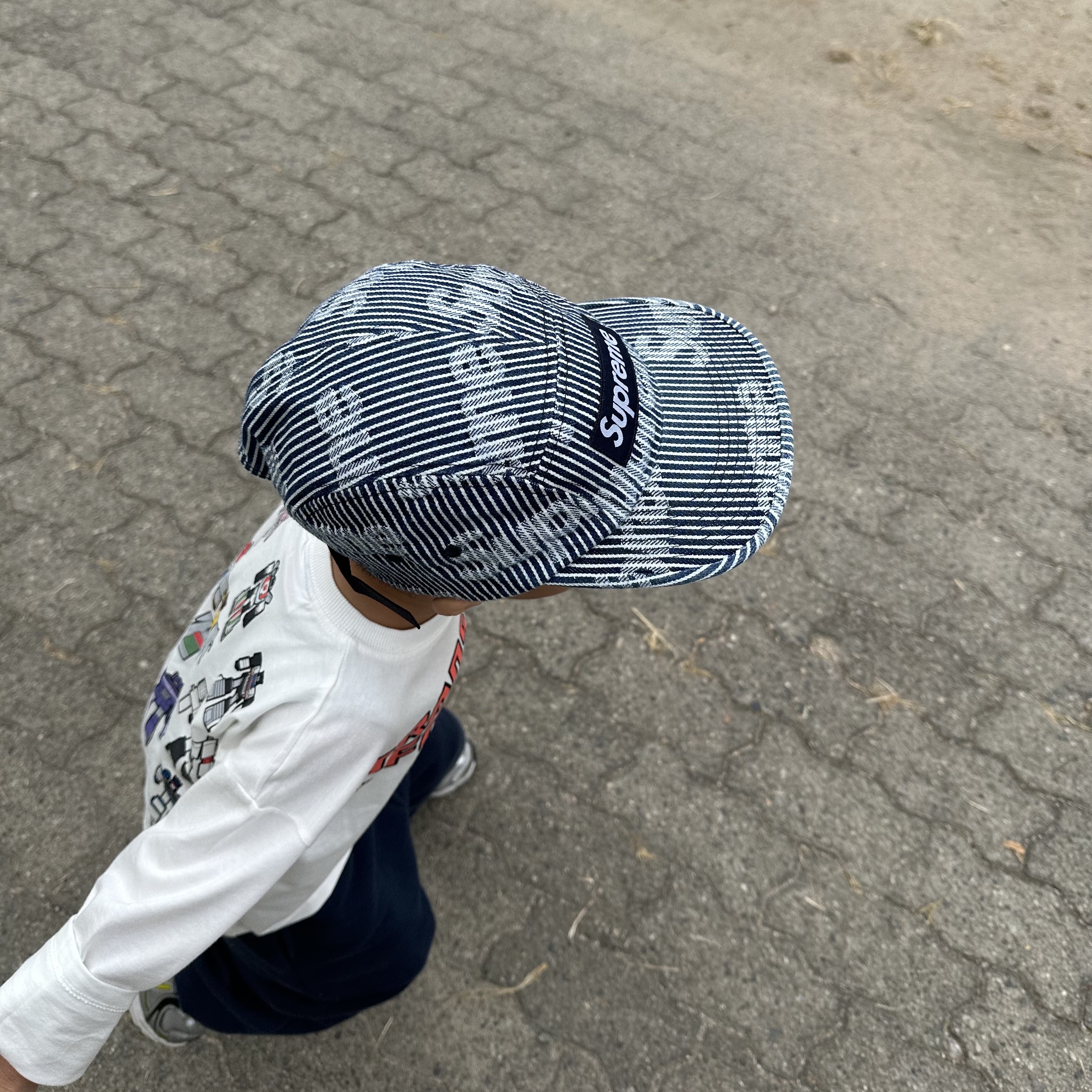 Supreme Denim Camp Cap Stripe - 24SS 착용 스타일 - 2