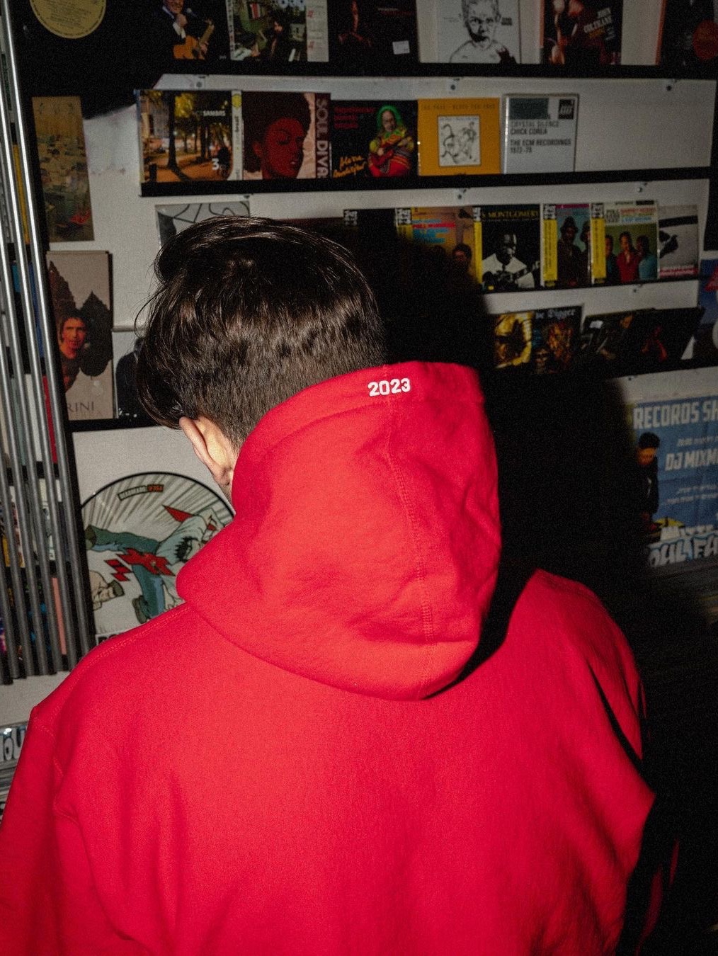 Supreme Box Logo Hooded Sweatshirt Red - 23FW, Supreme Box Logo Hooded Sweatshirt Ash Grey - 23FW 착용 스타일 - 2