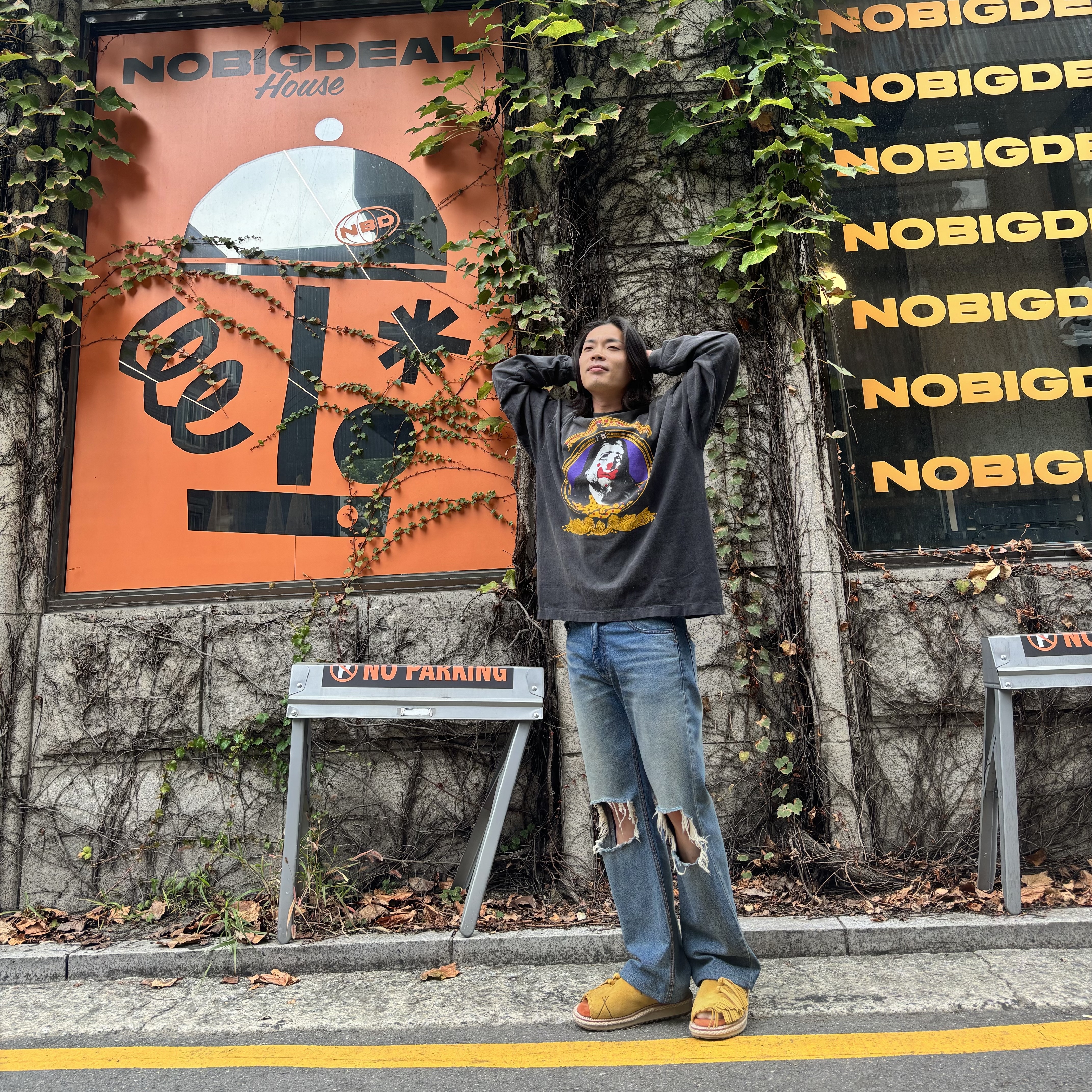 Saint Mxxxxxx x Born X Raised Born Saint L/S T-Shirt Black - 24AW 착용 스타일