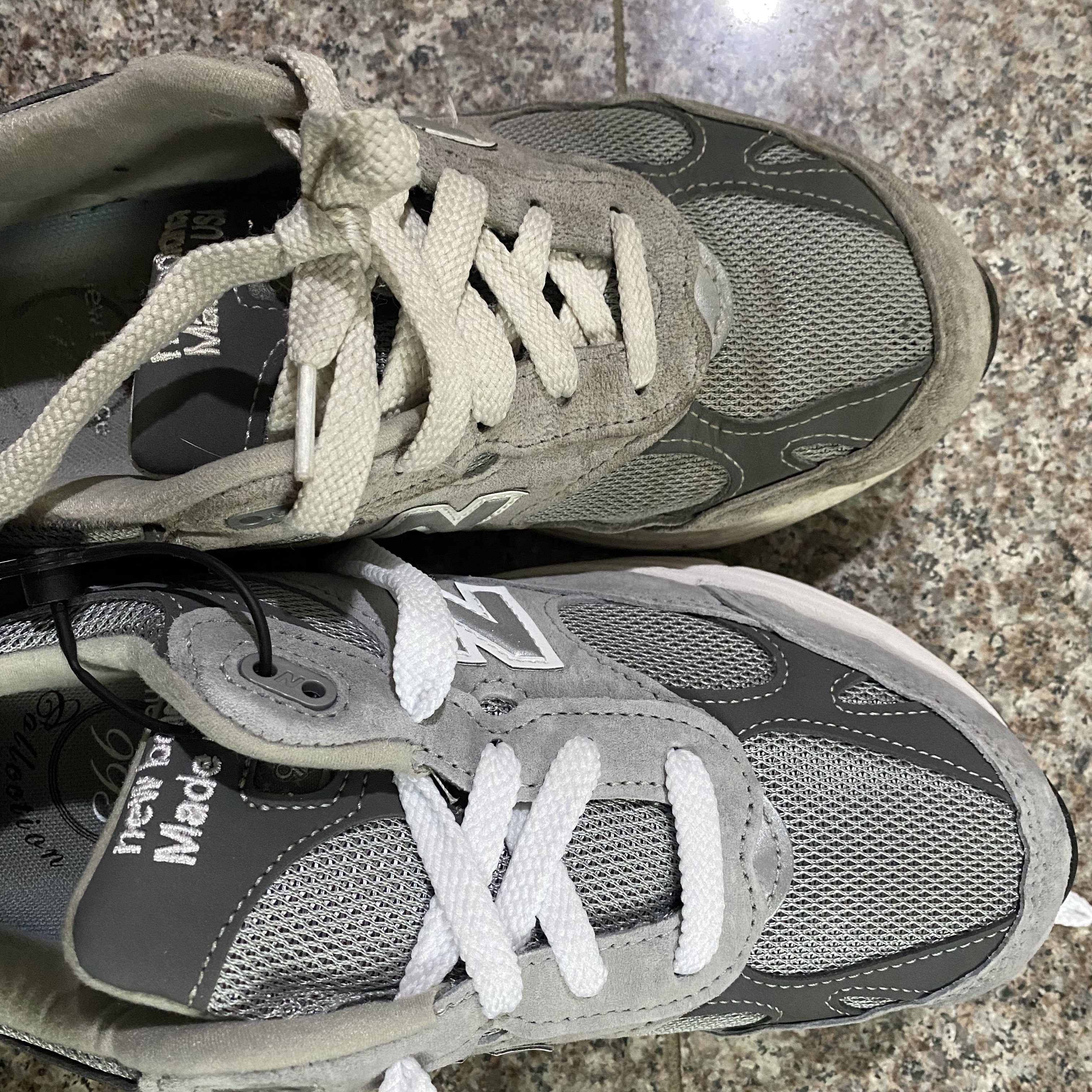 (W) New Balance 993 Made in USA Grey - D Wide, New Balance 993 Made in USA Grey - D Standard 착용 스타일