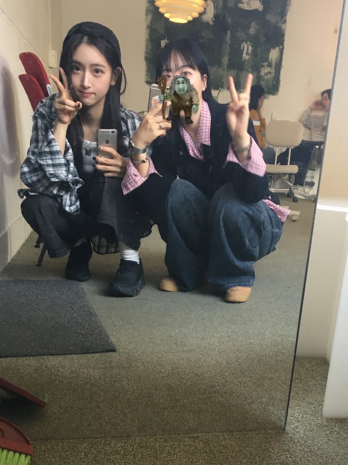 (W) On Running x Post Archive Faction (Paf) Cloudmonster 2 Black Magnet, Undermycar Mu.36 Anti Fxxking Logo Play Basic Long Sleeve Check Shirts Blue Black 착용 스타일