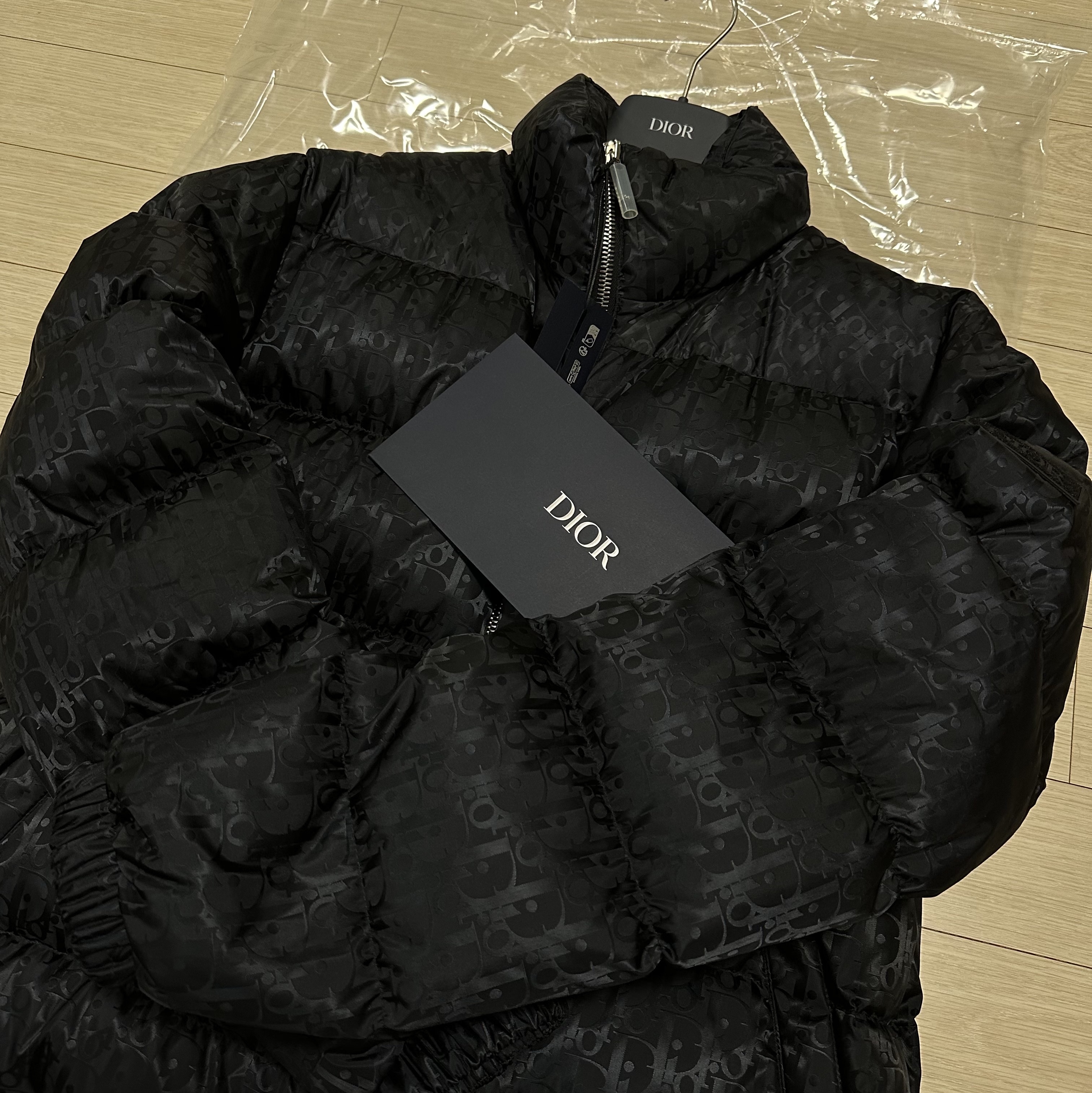 Dior Oblique Down Jacket Black Nylon Jacquard 착용 스타일