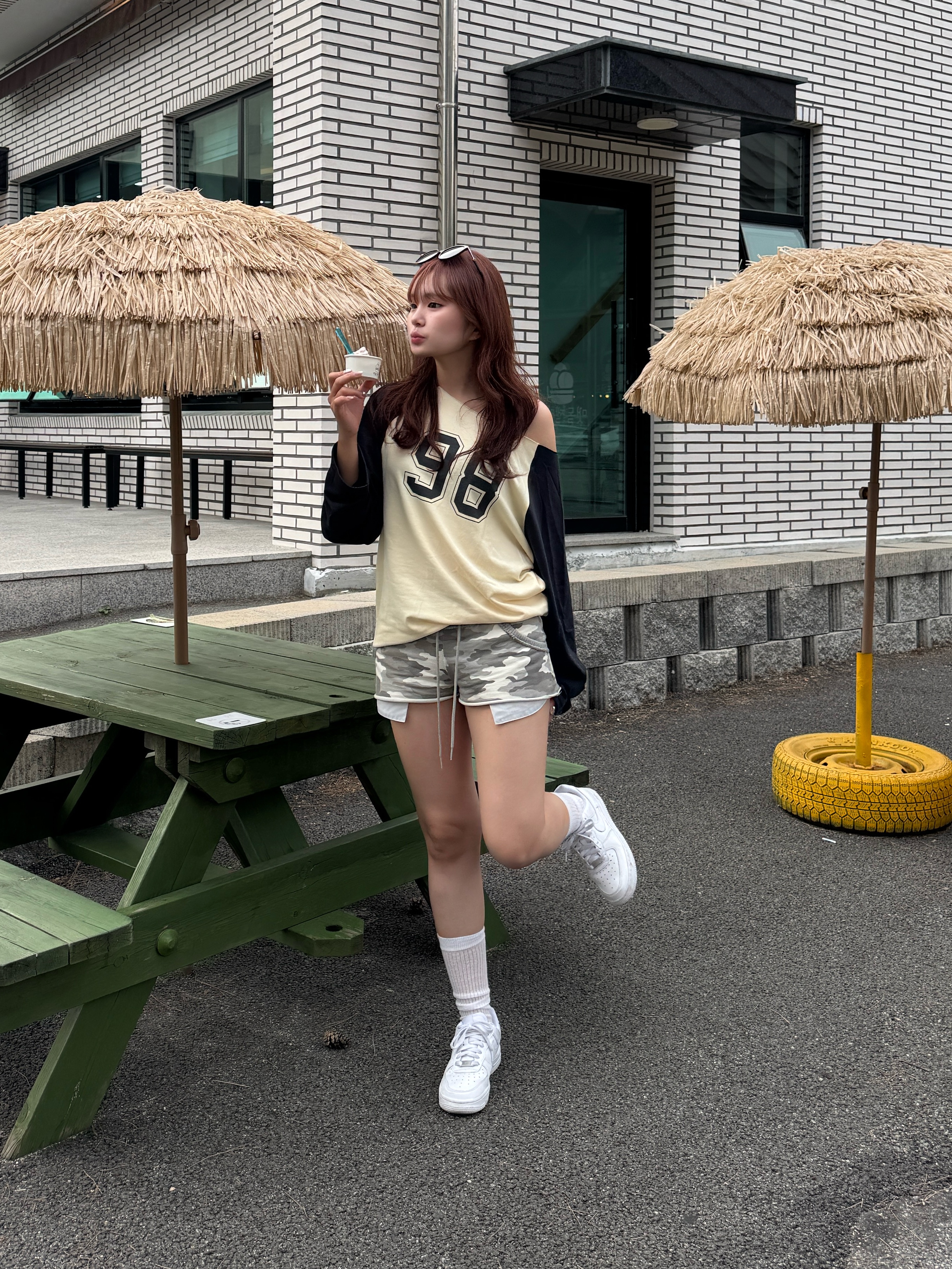 (W) Nike Air Force 1 '07 Low White 착용 스타일 - 4