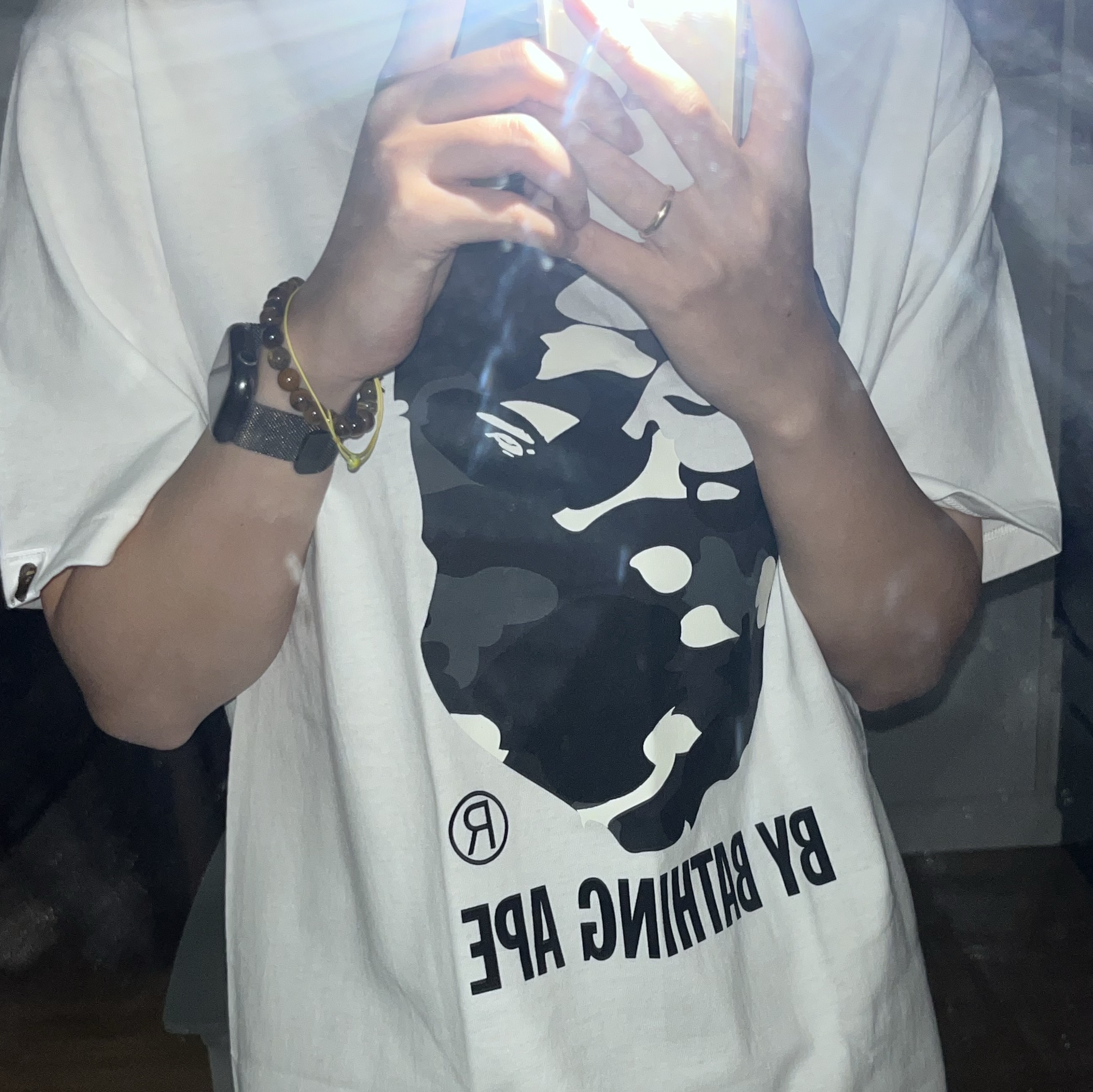 BAPE City Camo By Bathing Ape T-Shirt White Black 착용 스타일