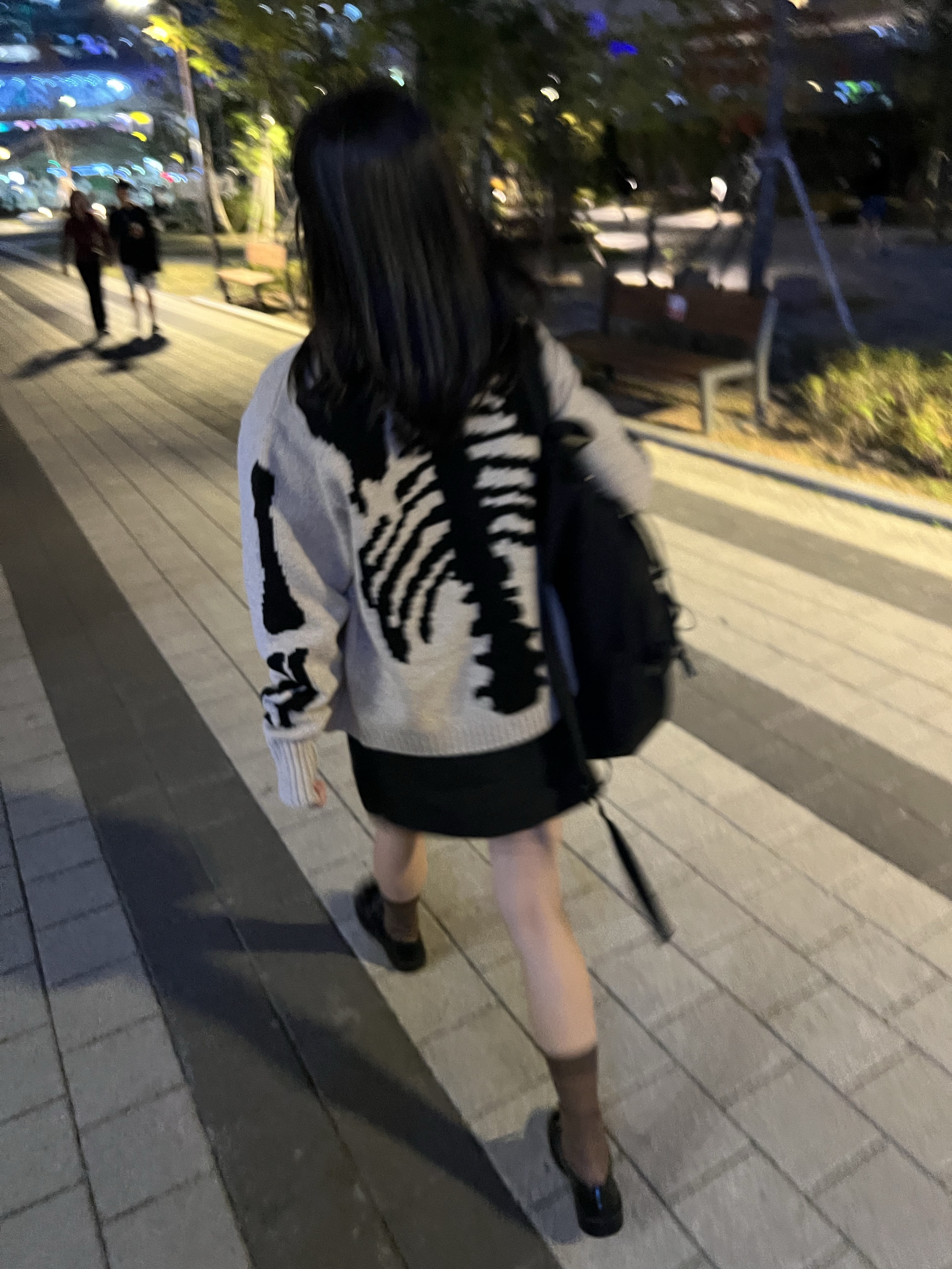 Kapital 5G Wool Bone Short Cardigan Black, Kapital 5G Wool Bone Short Cardigan Kinari 착용 스타일 - 2
