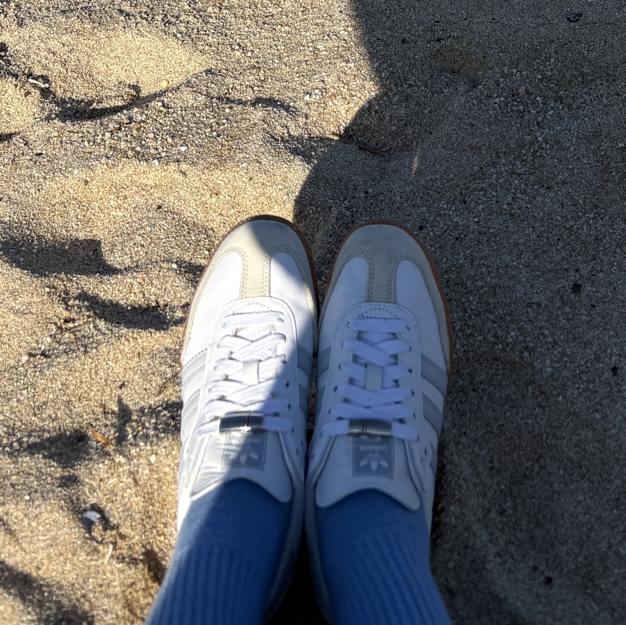 (W) Adidas Samba OG Cloud White Halo Blue 착용 스타일