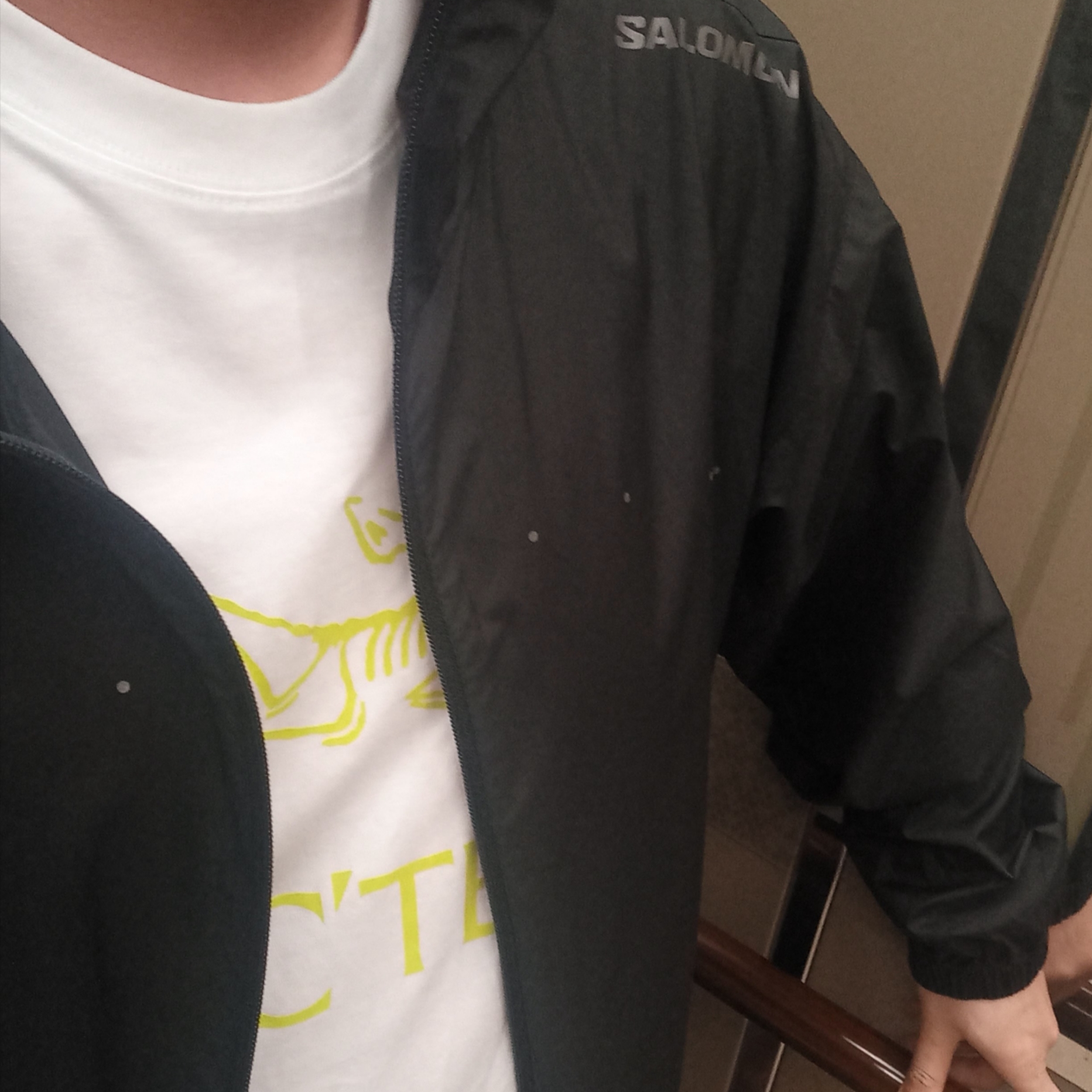Arc'teryx Arc'word Logo SS T-Shirt White Light 착용 스타일 - 1