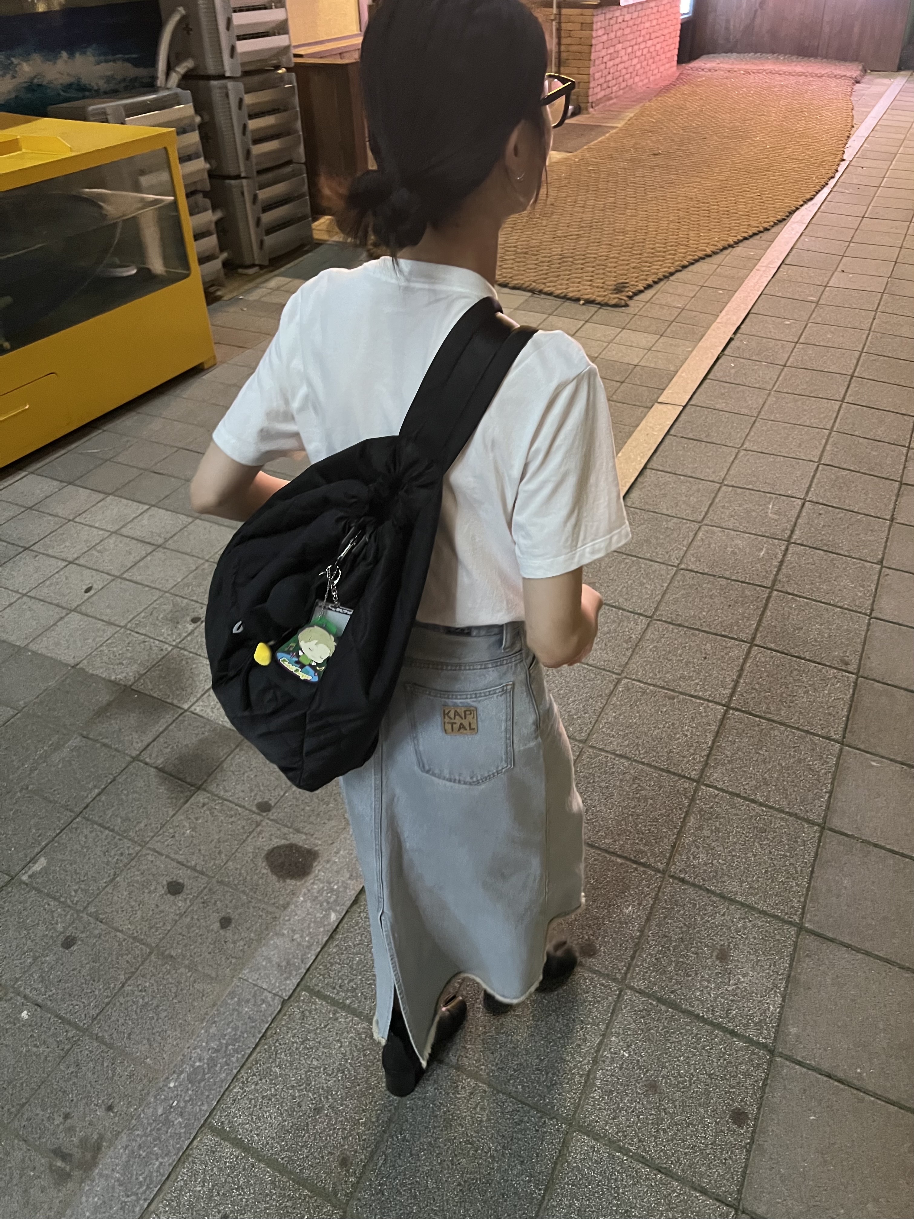 Kapital 13 oz. Denim High Waist Maxi Skirt Indigo, (W) Maison Margiela Tabi Ankle Boots Black 착용 스타일 - 1