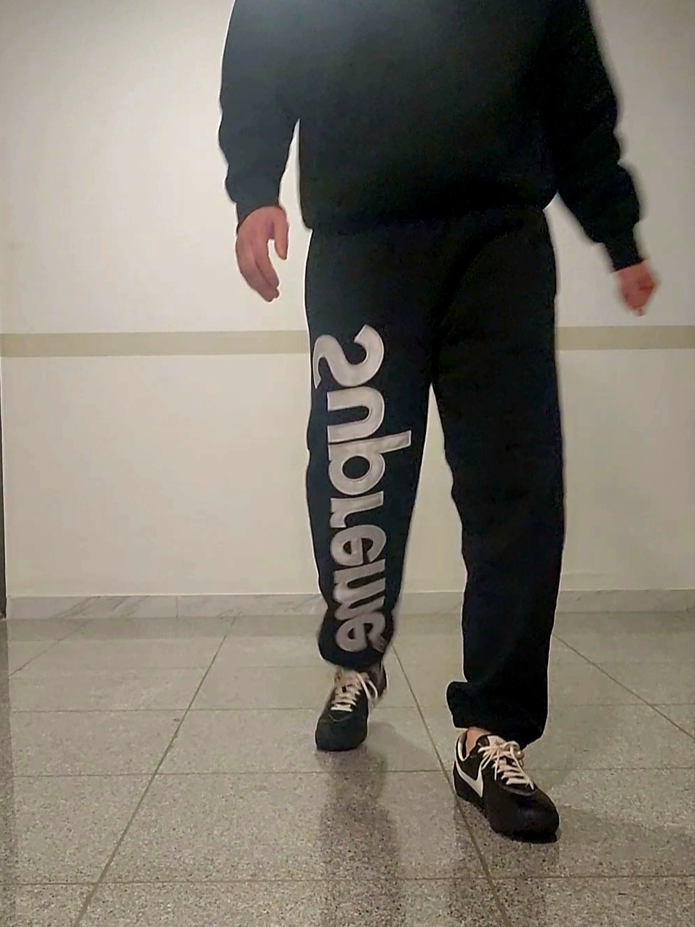 Nike x Bode Astrograbber SP Black and Coconut Milk, Supreme Satin Applique Hooded Sweatshirt Black - 24FW 착용 스타일 - 3