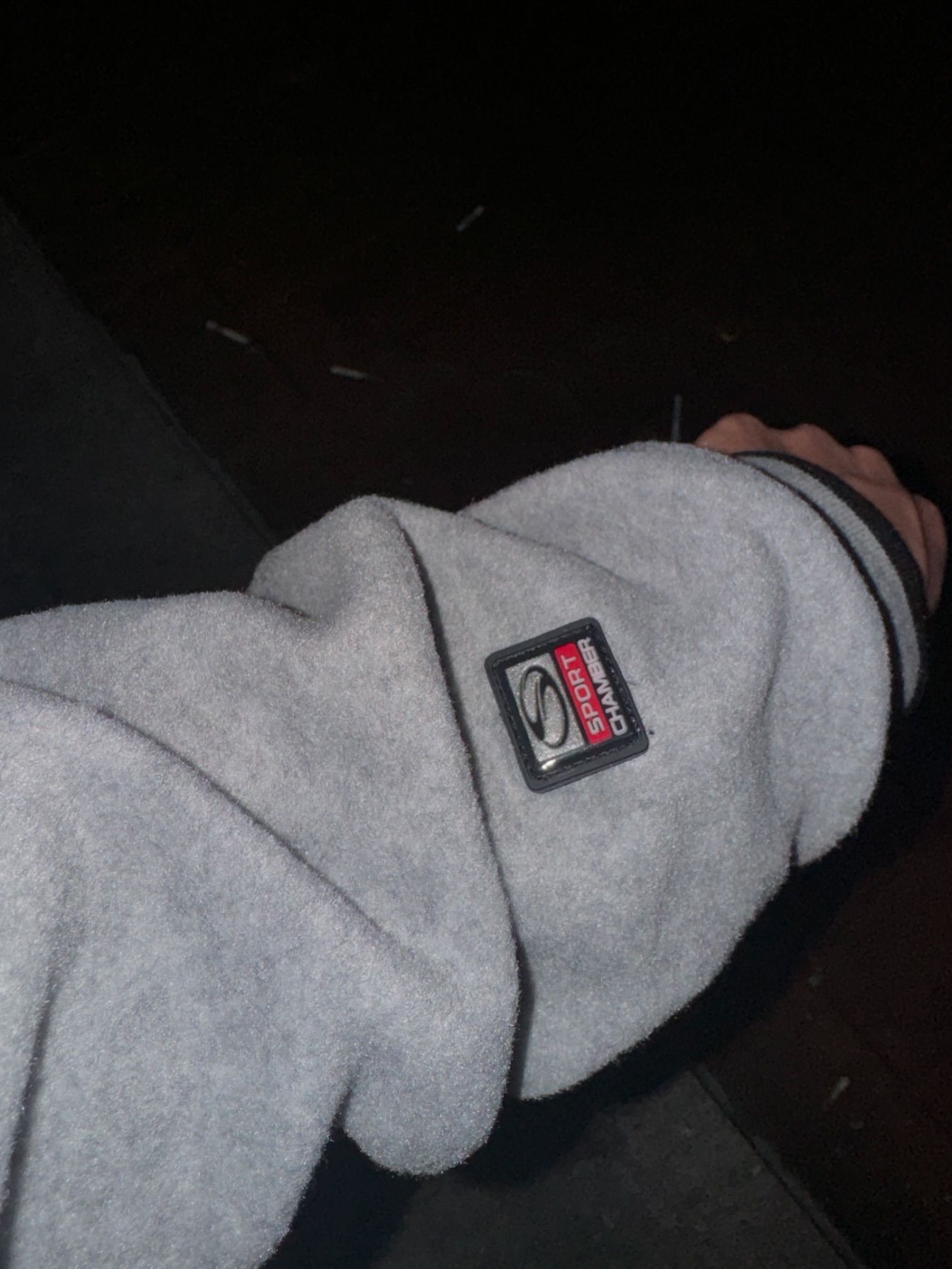 SPORT CHAMBER SC 90s Denim Shirt Blue, SPORT CHAMBER SC Flash Fleece Hoodie T-Shirt Gray 착용 스타일