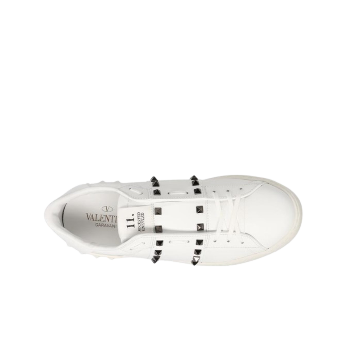 발렌티노 카프스킨 레더 락스터드 언타이틀드 느와르 스니커즈 화이트(Valentino Rockstud Untitled Noir Calfskin Leather Sneakers White) - 2