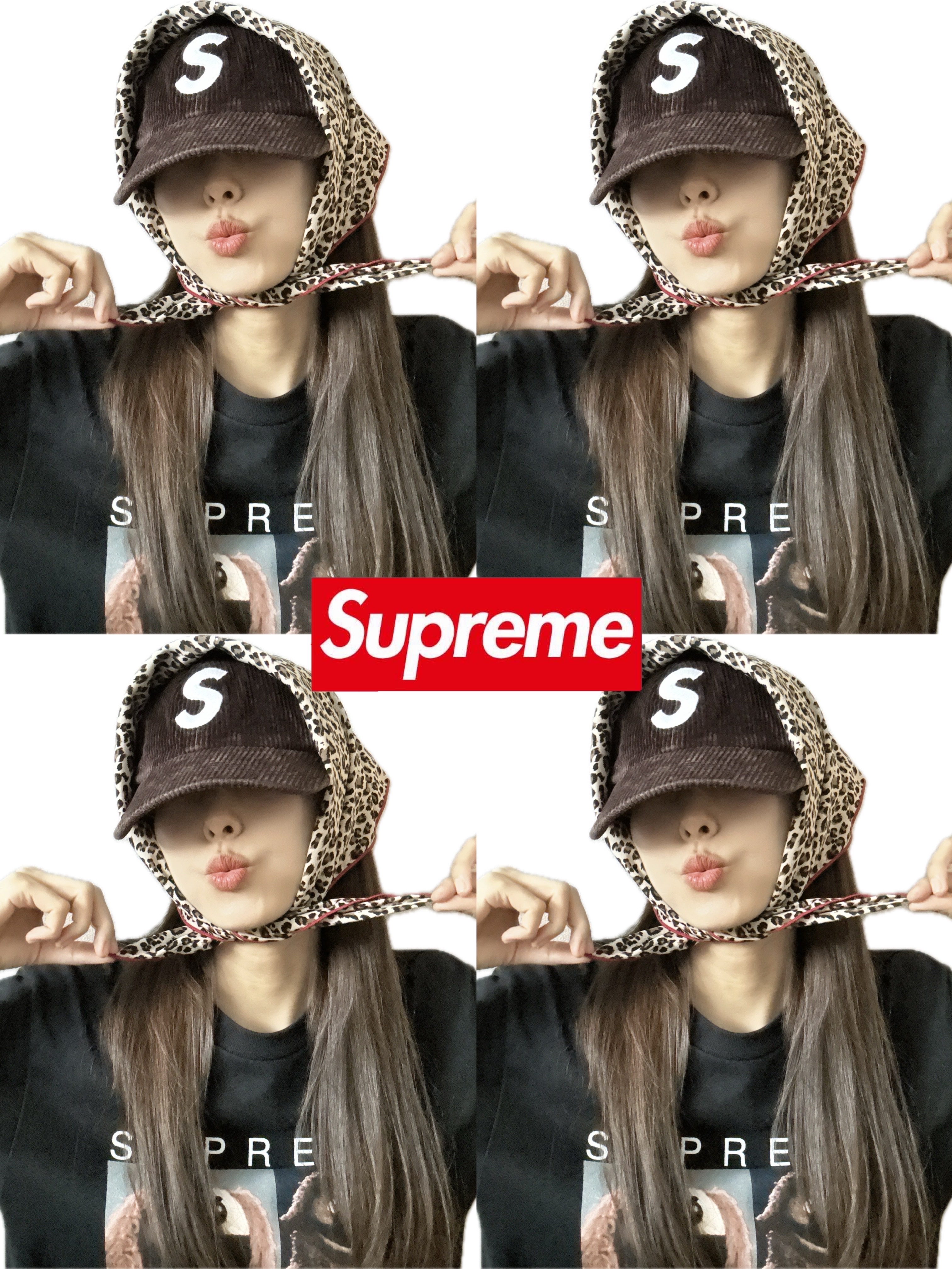 Supreme Corduroy S Logo 6-Panel Dark Brown - 24FW, Supreme Rowlf T-Shirt Black - 24SS 착용 스타일 - 1