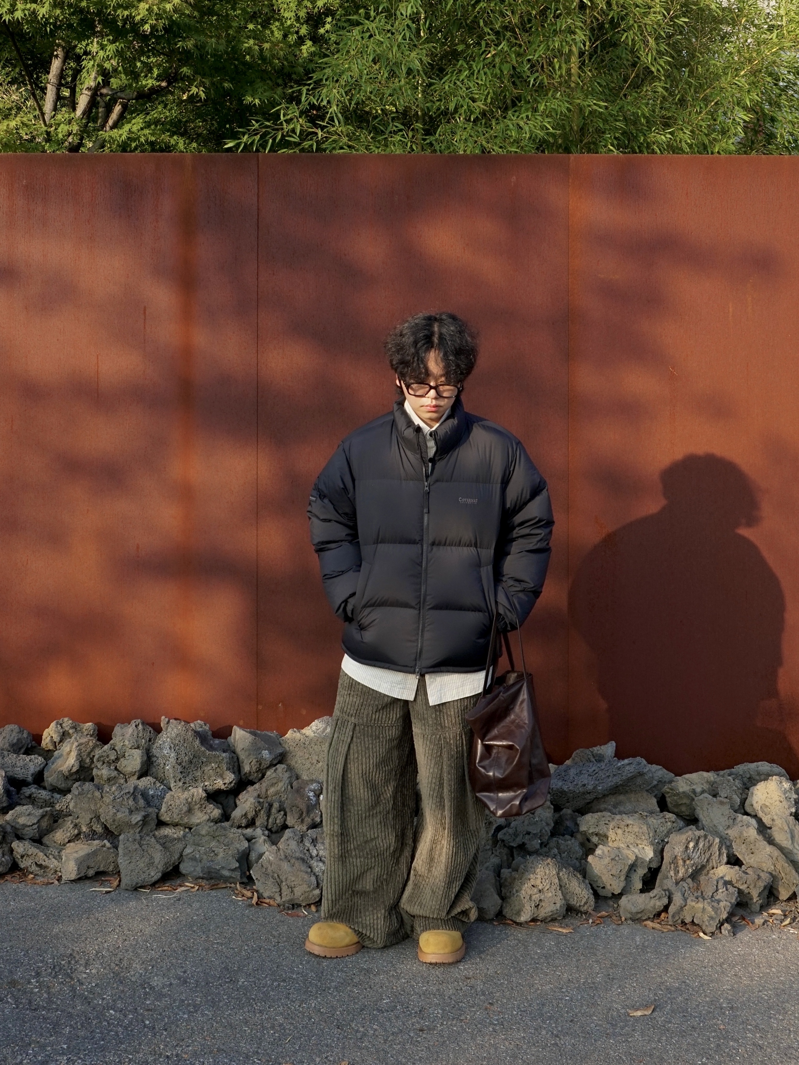 Covernat Civic Origin Short Puffer Black 착용 스타일 - 2