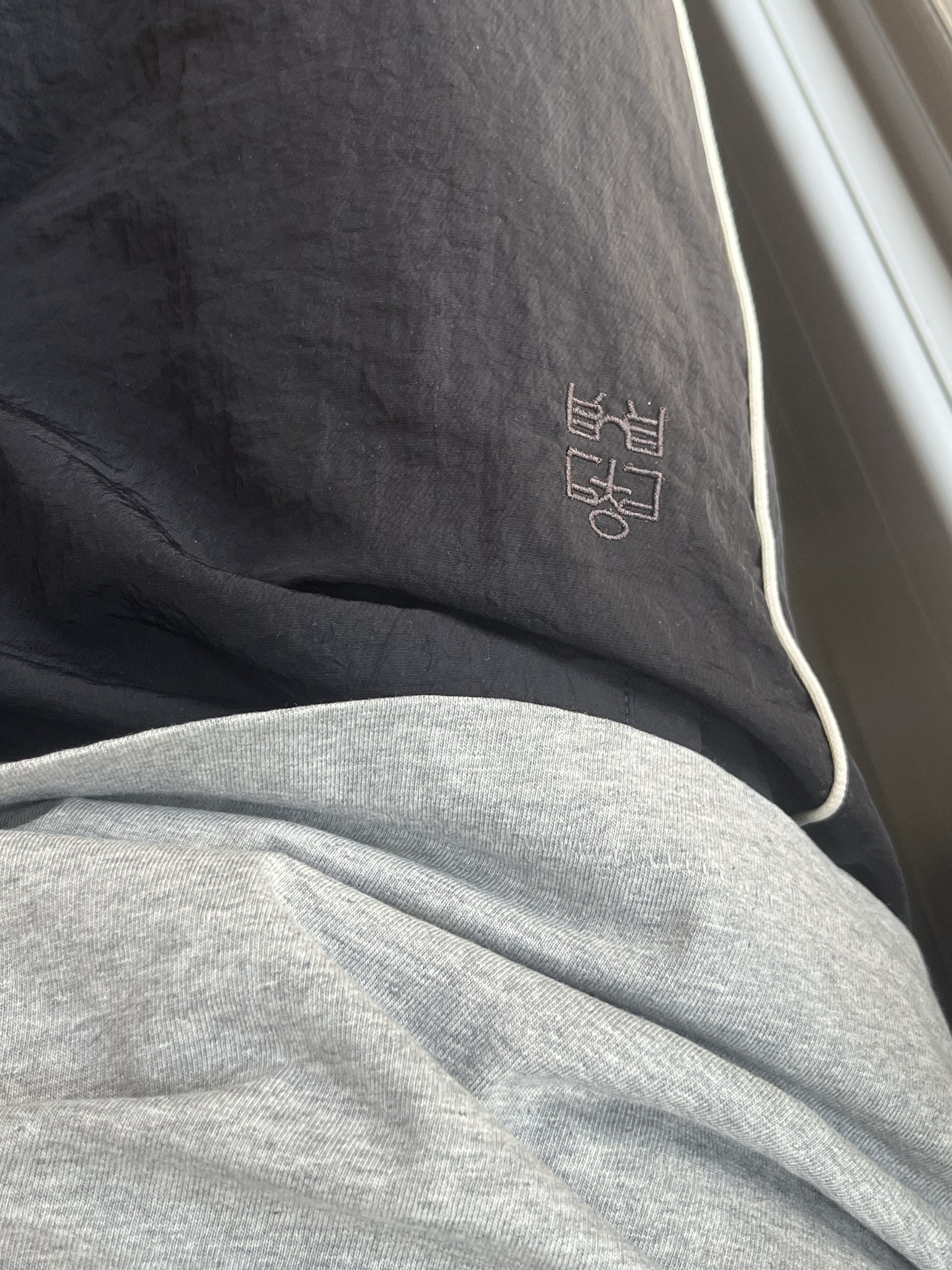 Polyteru Human Index Index Track Pants Dark Navy/White 착용 스타일 - 2
