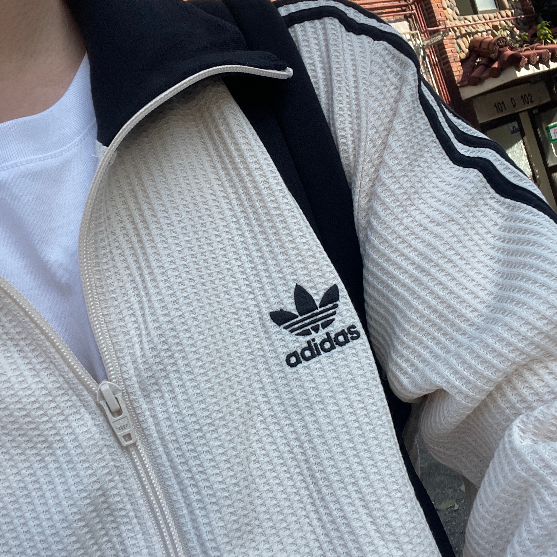 Adidas Waffle Beckenbauer Track Top Wonder White - KR Sizing 착용 스타일