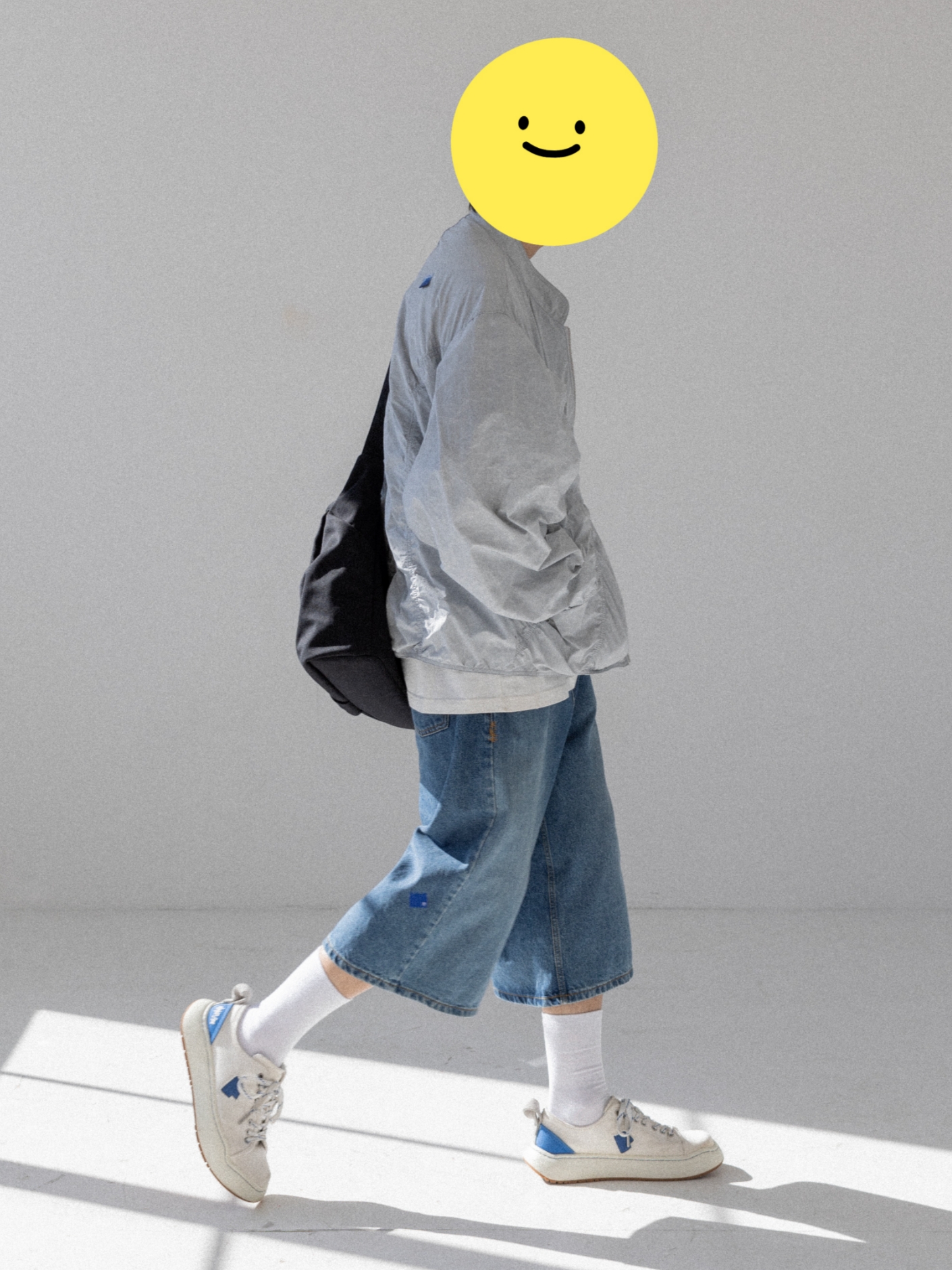 Ader Error Log; Canv White, Ader Error Zeque Jacket Light Grey 착용 스타일 - 4