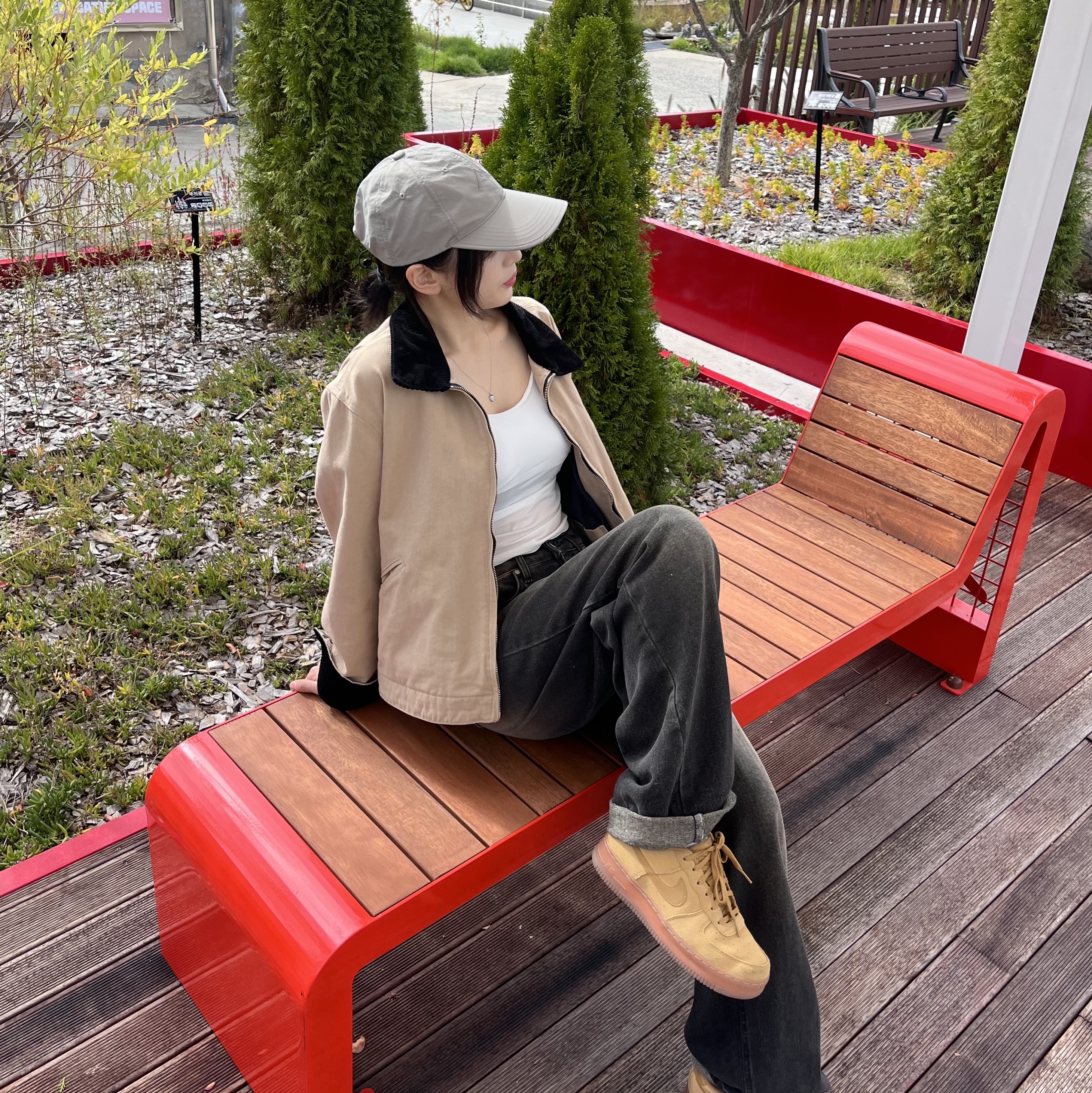 Nike Air Force 1 '07 WB Flax 착용 스타일 - 4
