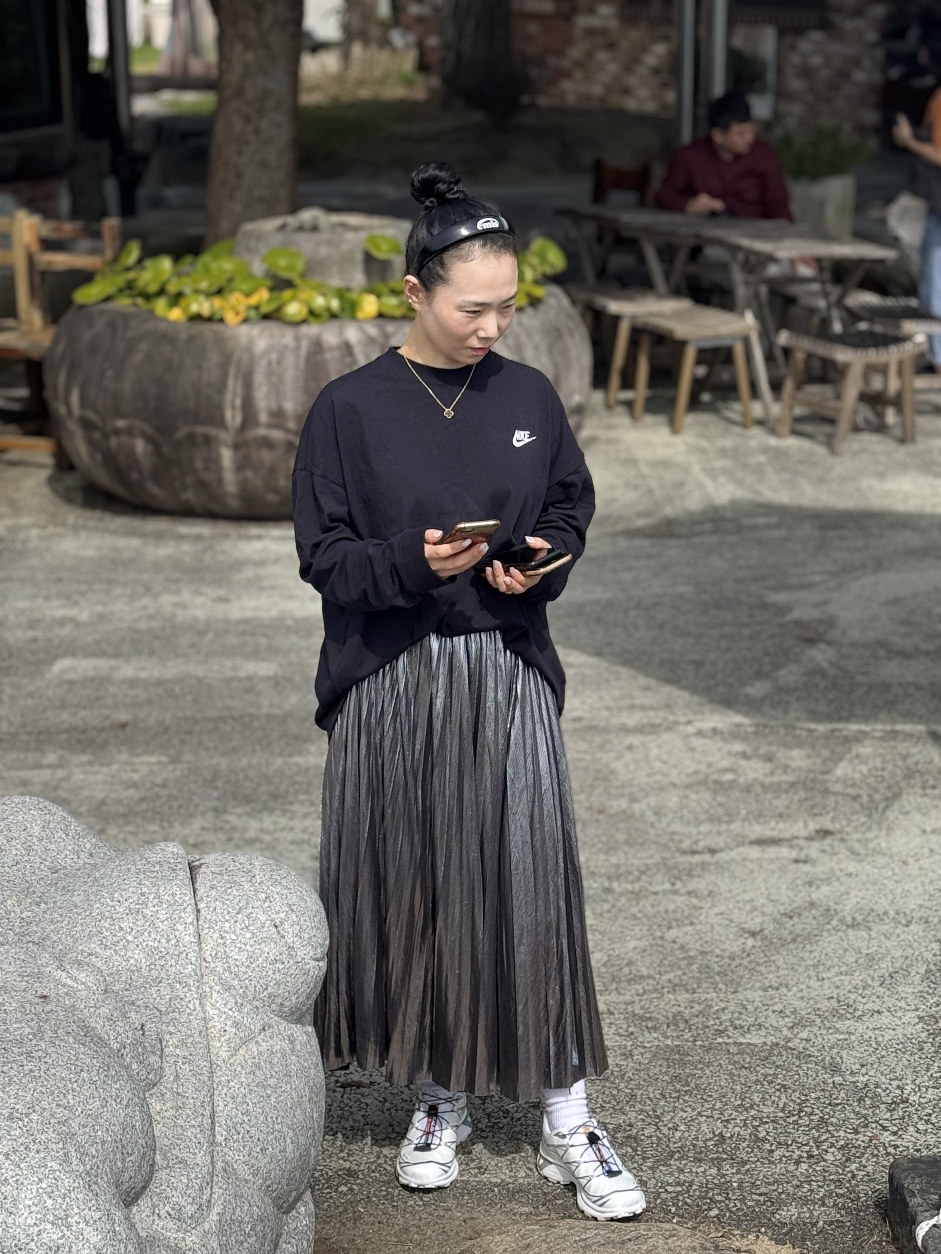 Nike x Peaceminusone LS T-Shirt Black (DR0098-010), Salomon XT-6 Gore-Tex White Silver 착용 스타일