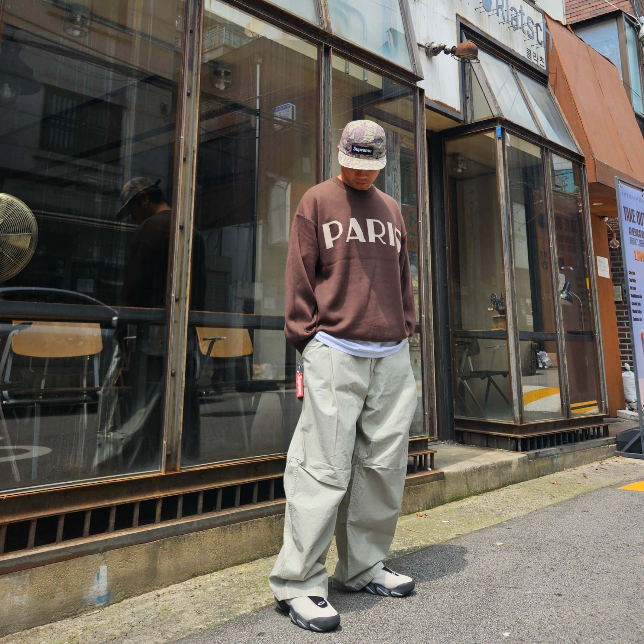 Oakley Factory Team x Brain Dead Flesh White Birch 착용 스타일