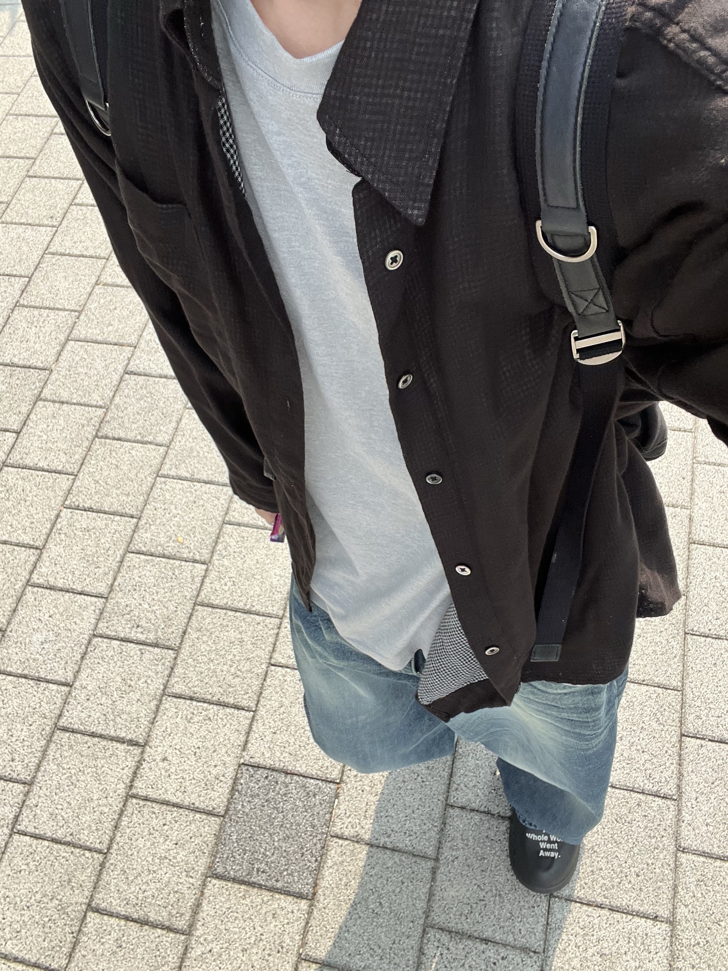 Oofos x Takahiromiyashita The Soloist The Soloist's Way Of Life Clog Black White, Oofos x Takahiromiyashita The Soloist The Day The Whole World Went Away Clog Black 착용 스타일 - 2