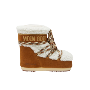 (W) Moon Boot Icon Low Brown Shearing Boots Whisky Off White
