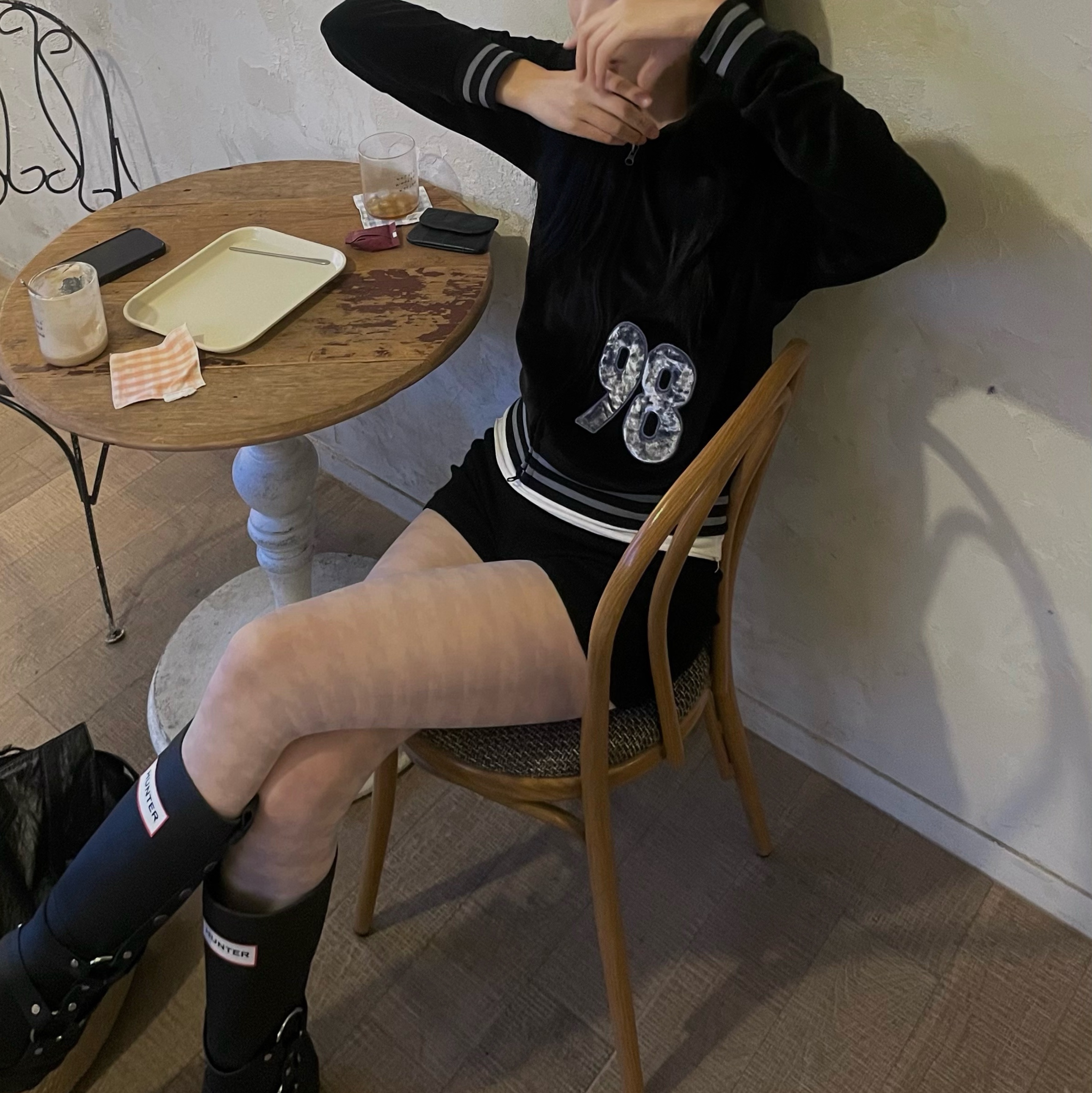(W) Hunter x Andersson Bell Original 2.0 Tall Boots Black 착용 스타일
