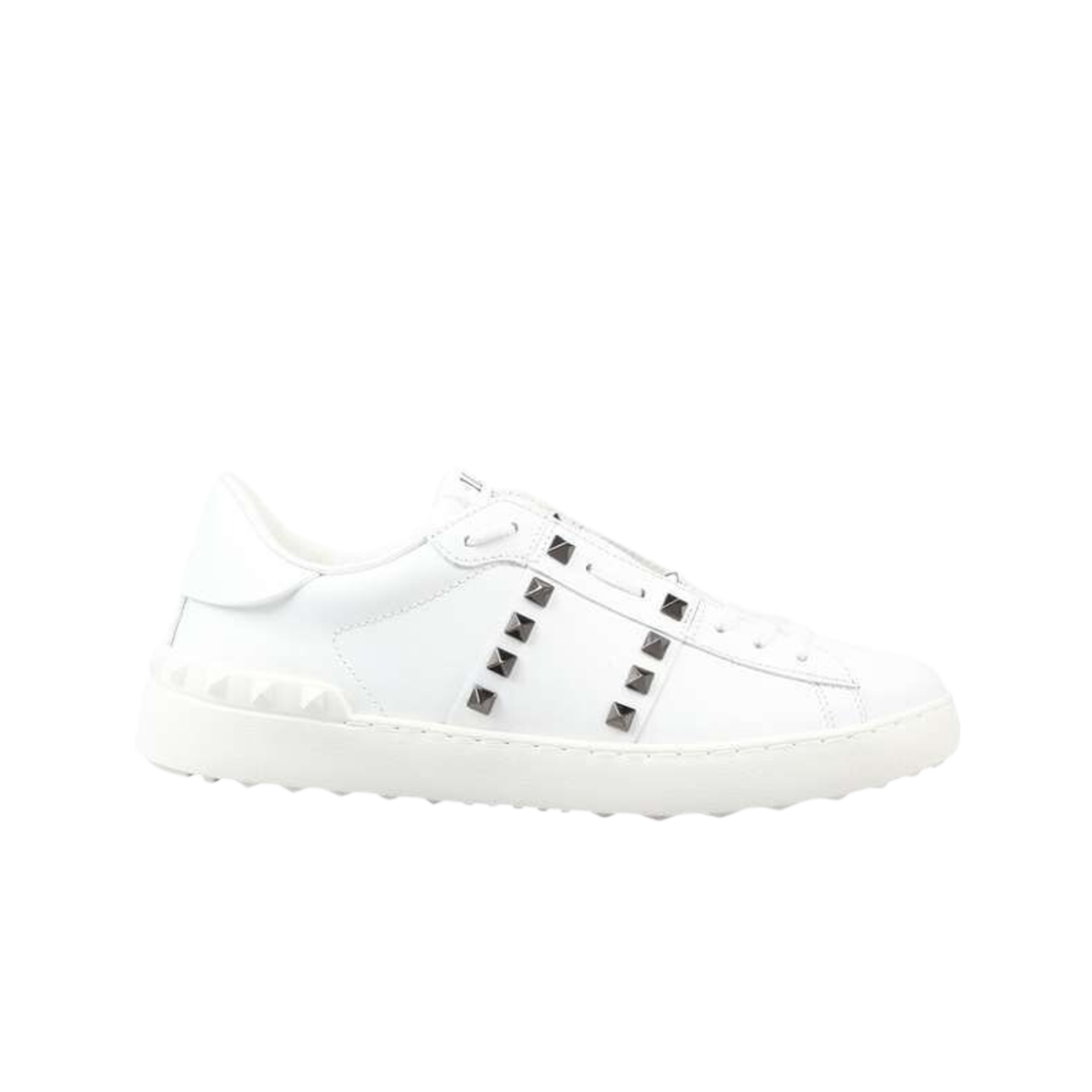S0931BXE0BO Valentino Rockstud Untitled Noir Calfskin Leather Sneakers White