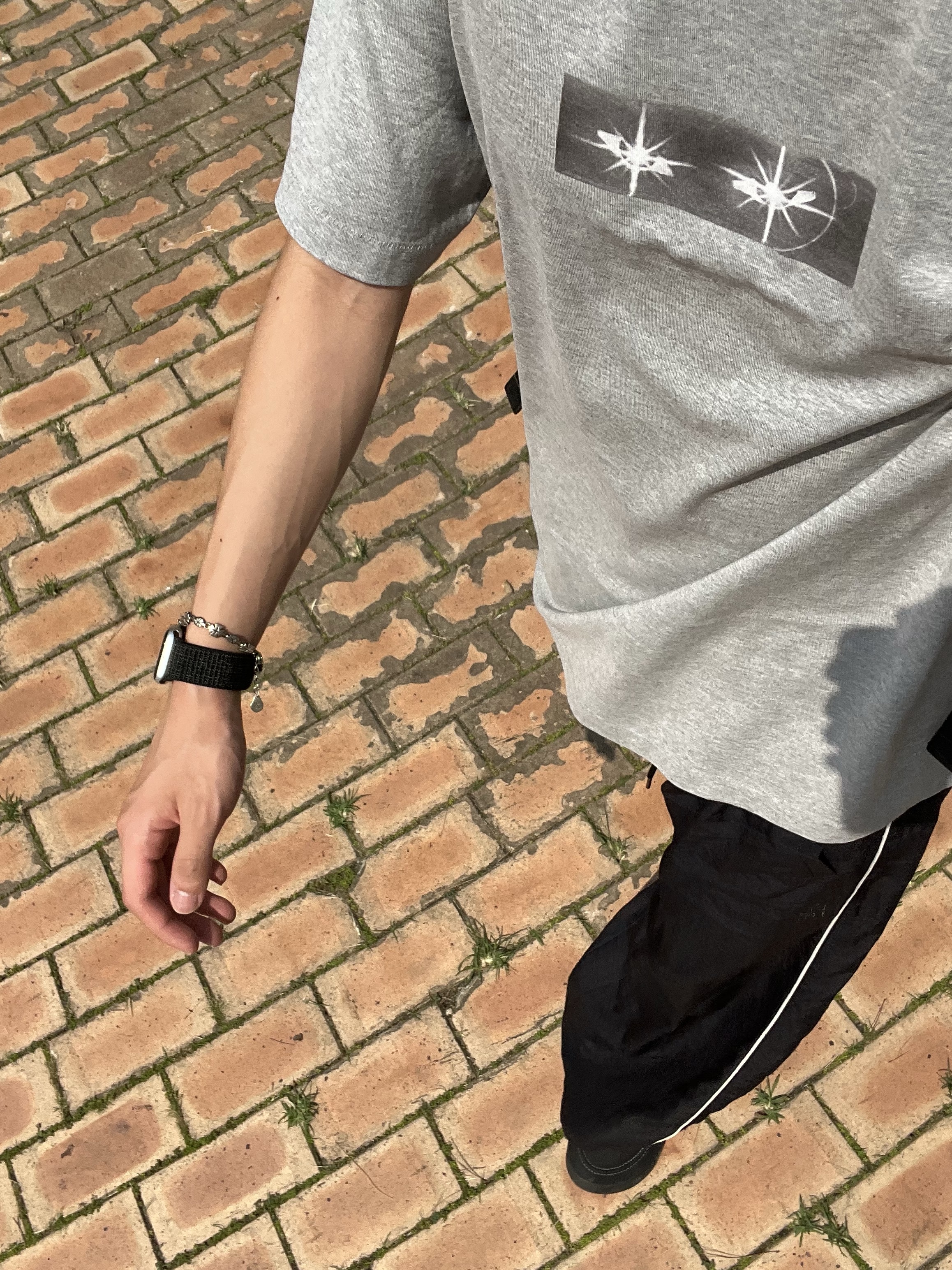Polyteru Human Index Index Track Pants Dark Navy/White 착용 스타일 - 1