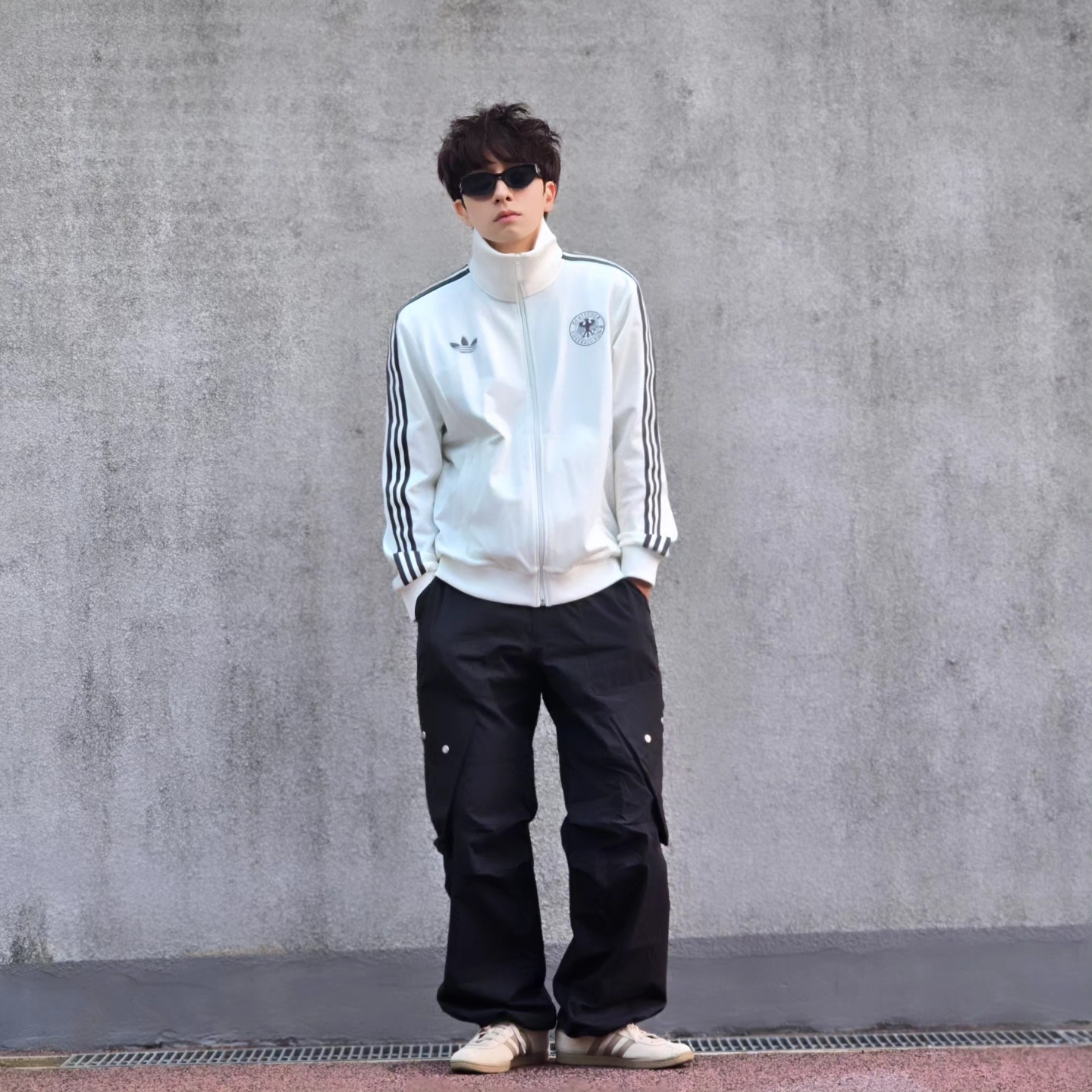 Adidas German Beckenbauer Track Top Off White - KR Sizing, Adidas German Beckenbauer Track Top Off White - US Sizing 착용 스타일 - 4