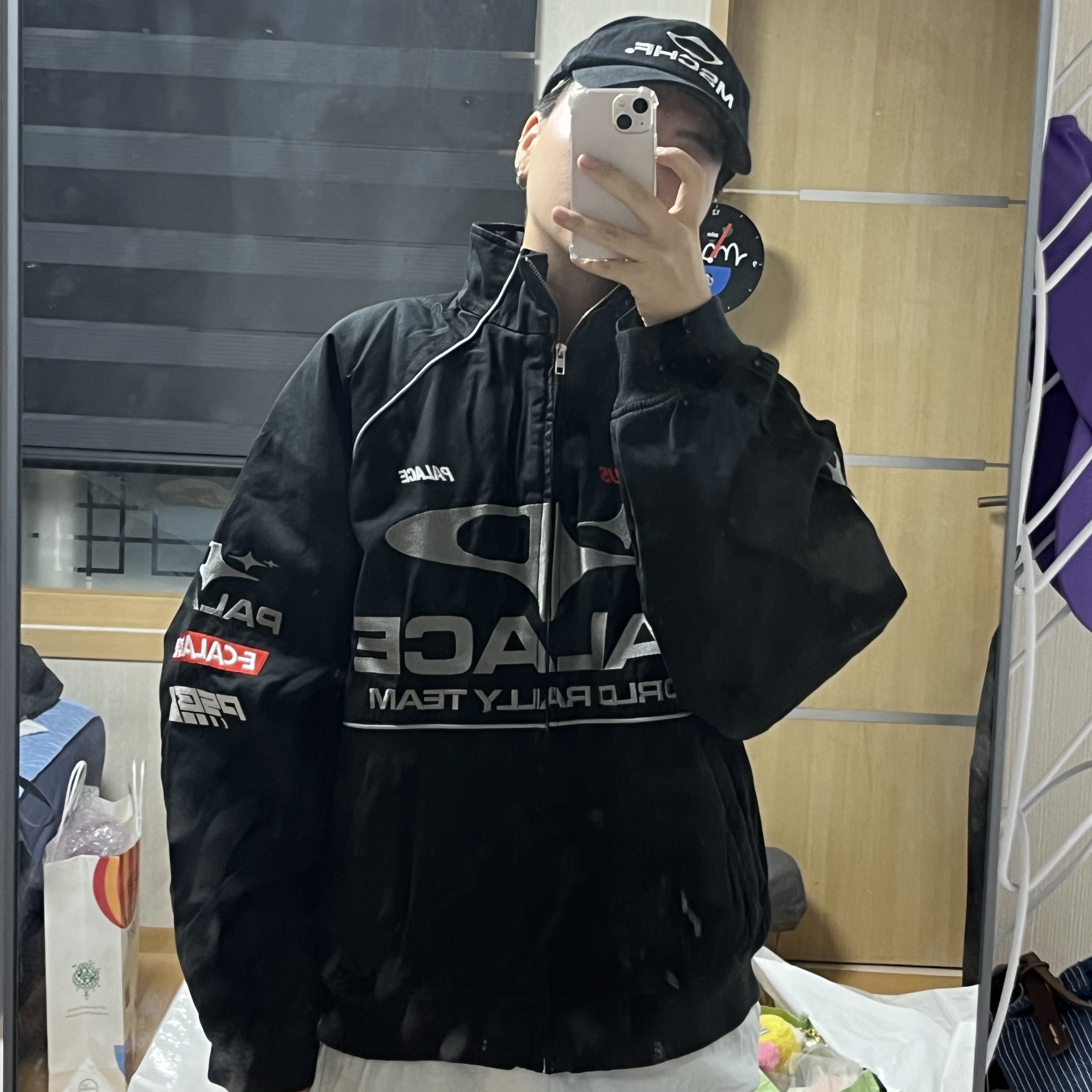 Palace Pally Rally Jacket Black - 24FW 착용 스타일