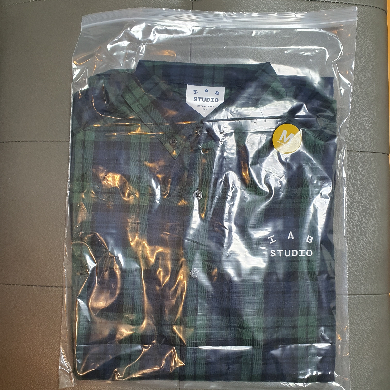 IAB Studio Blackwatch Tartan Shirt Blue Green 착용 스타일
