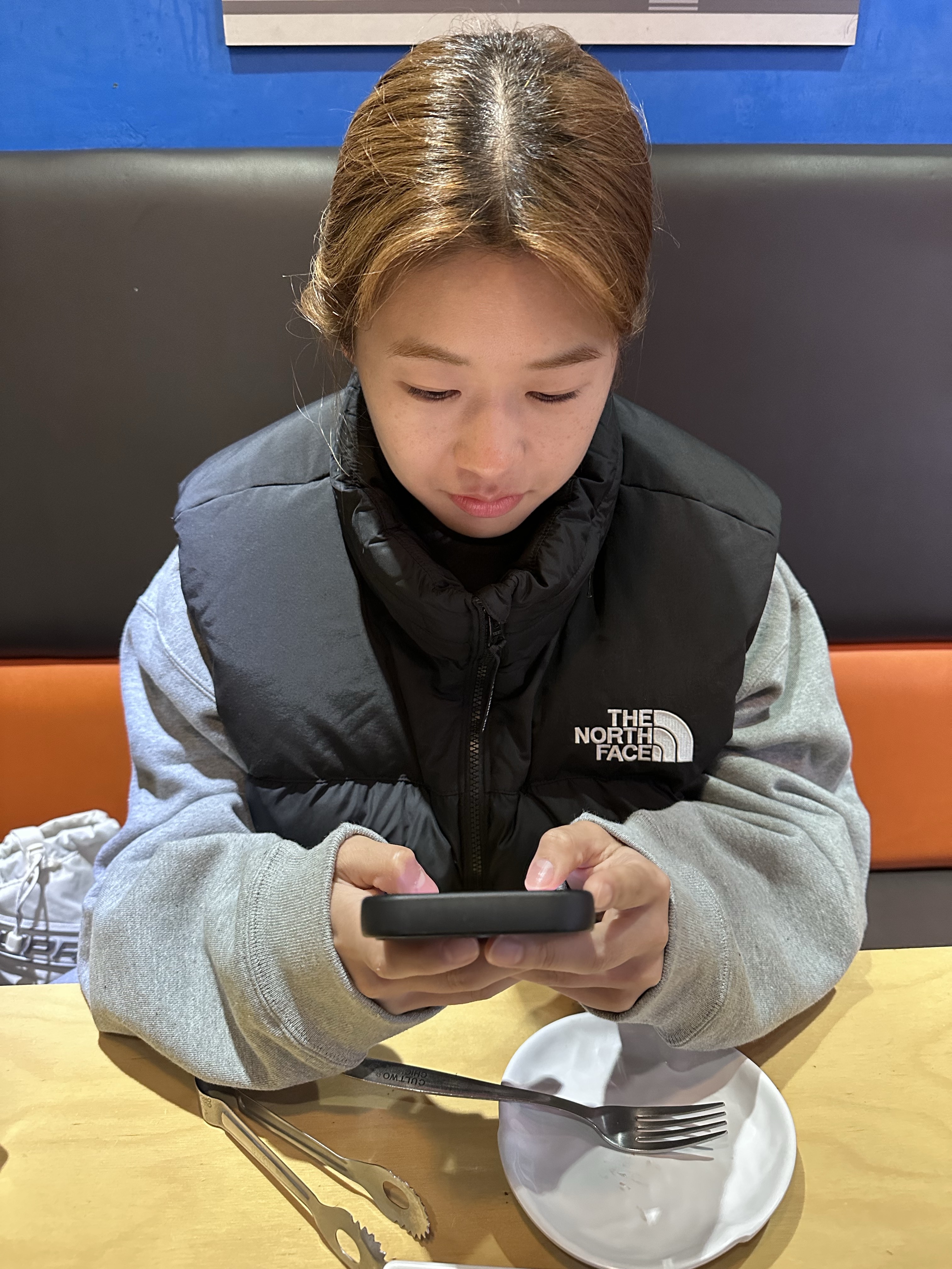 The North Face New Puffy Vest Black 착용 스타일