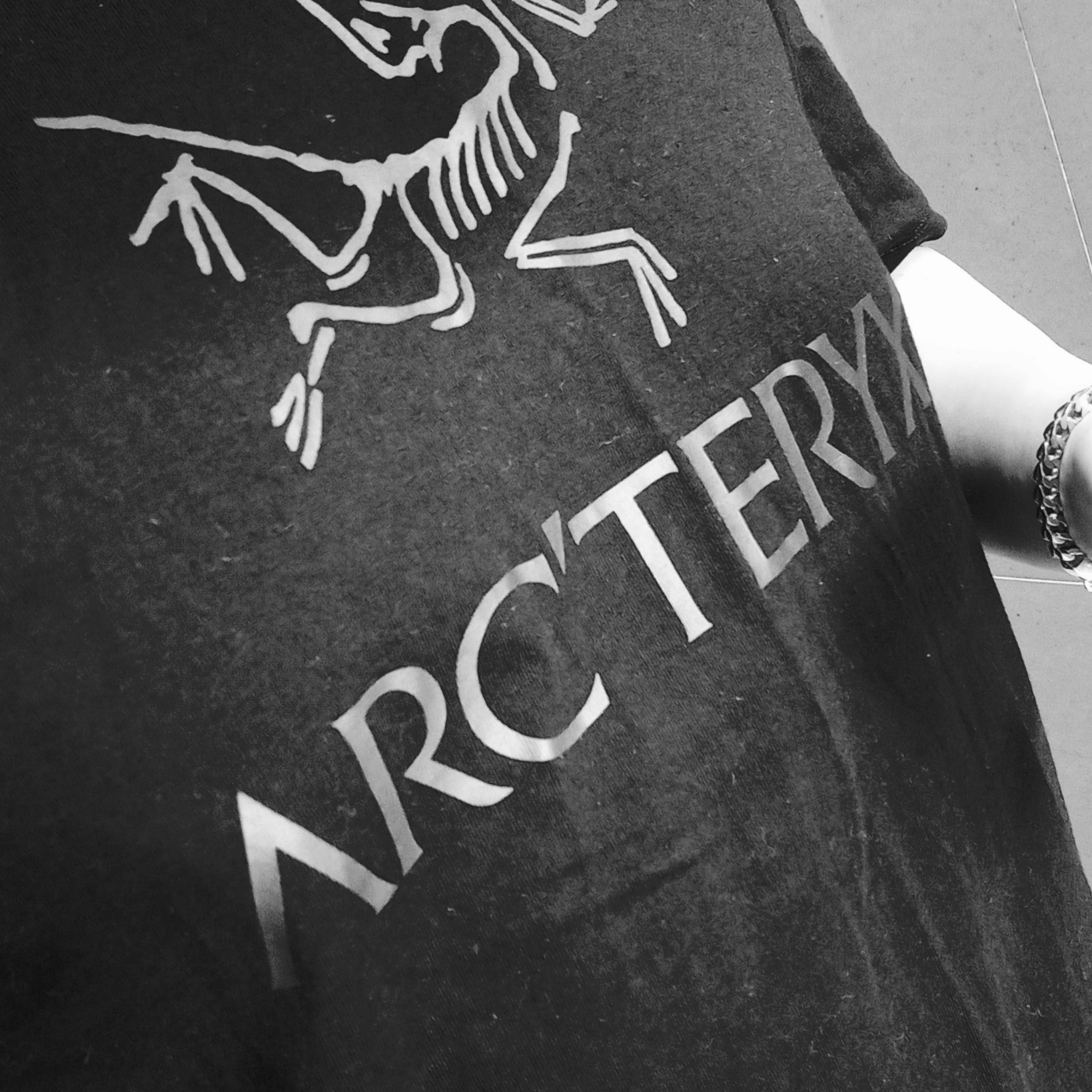 Arc'teryx Arc'word Logo SS T-Shirt Black, Arc'teryx Arc'word Logo SS T-Shirt Black 착용 스타일 - 5
