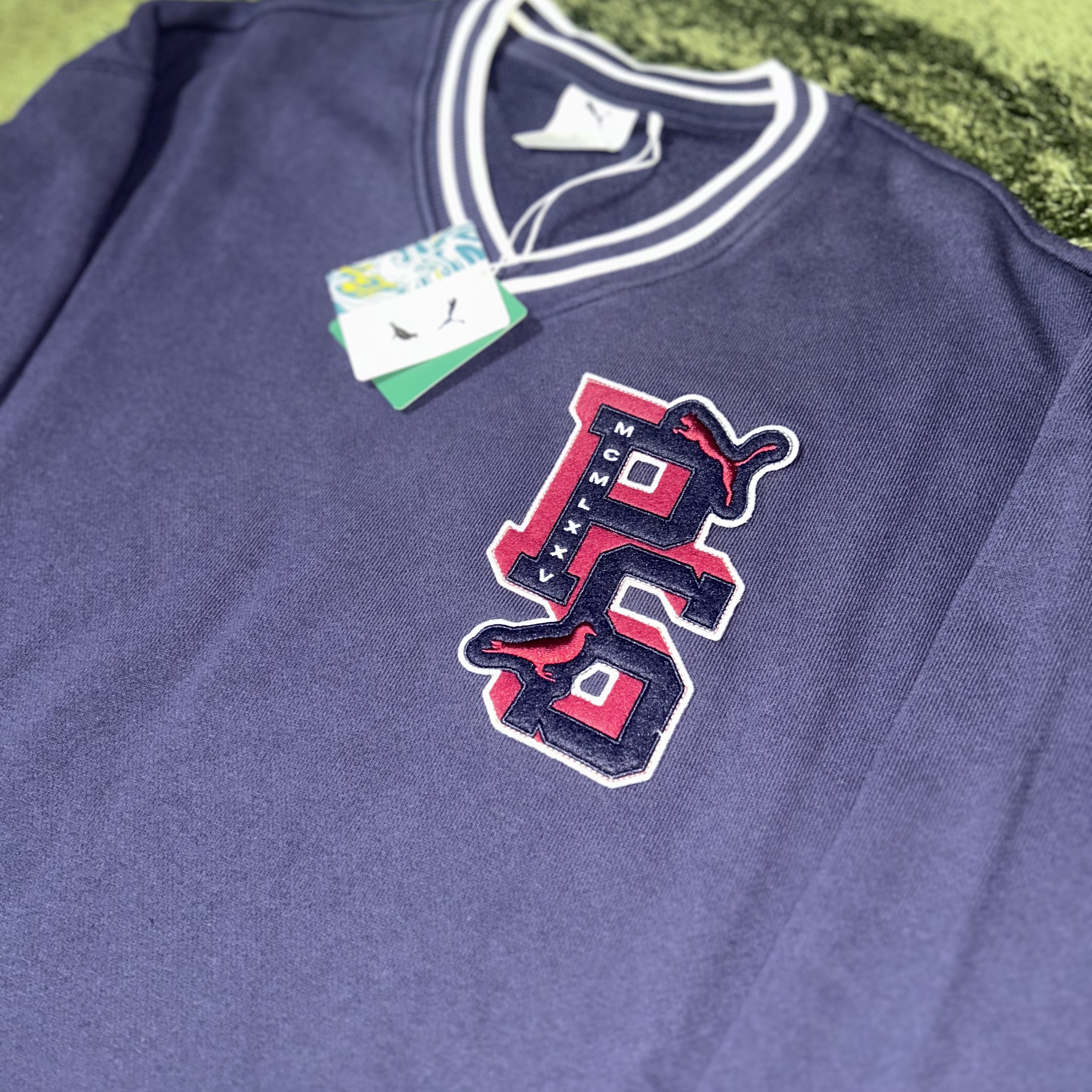 Puma x Staple V-Neck Crew New Navy 착용 스타일 - 1
