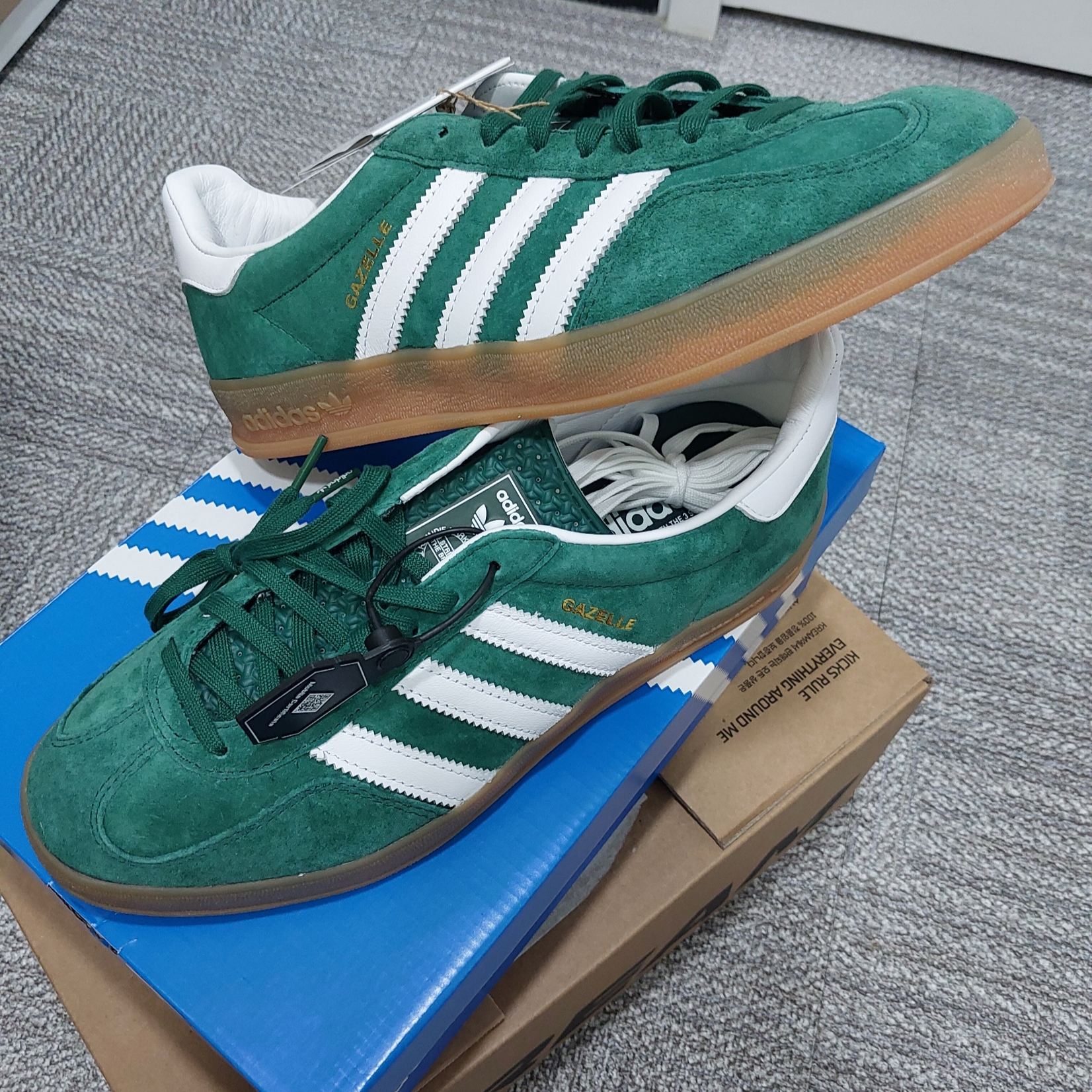 Adidas Gazelle Indoor Collegiate Green 착용 스타일 - 2