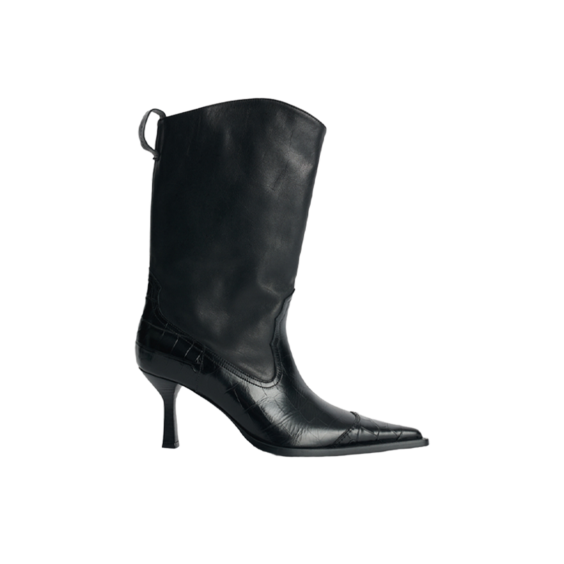 A4247TBSL (W) Our Legacy Texan Boot Black Saloon Leather