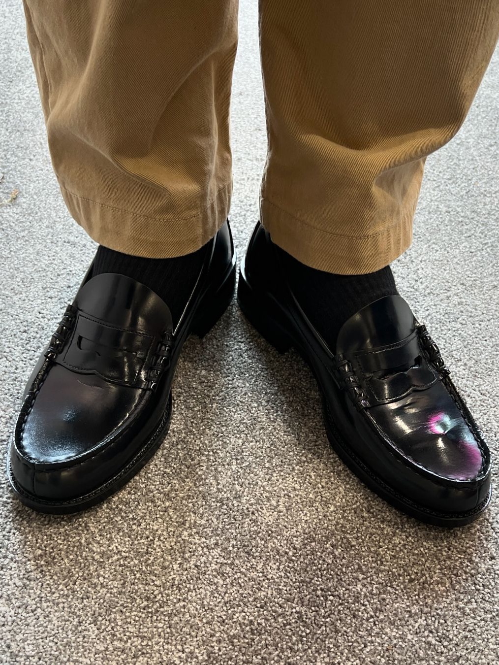 Haruta HS-6550 Penny Loafer Black 착용 스타일 - 2