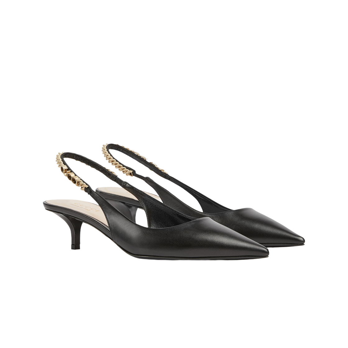 (W) 구찌 시그노리아 슬링백 펌프스 블랙((W) Gucci Signoria Slingback Pumps Black) - 2