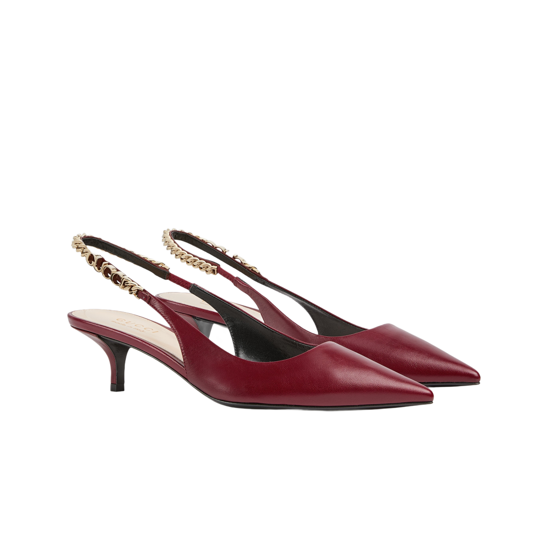 (W) 구찌 시그노리아 슬링백 펌프스 로쏘 앙코라 레드((W) Gucci Signoria Slingback Pumps Rosso Ancora Red) - 2