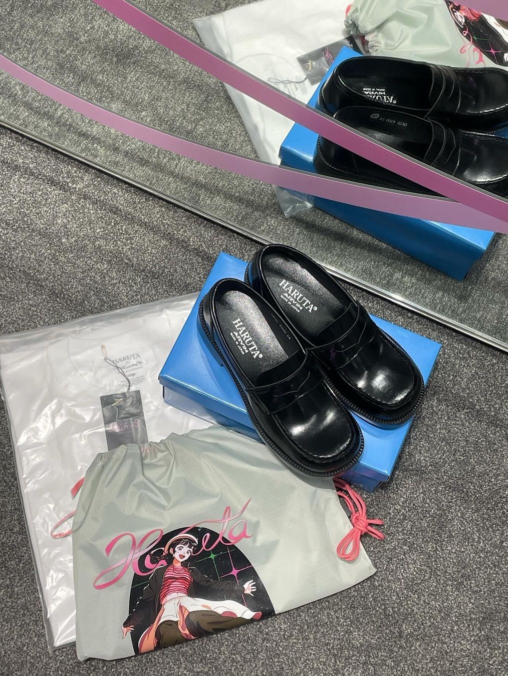 Haruta HS-4900 Oiko Loafer Black 착용 스타일 - 4