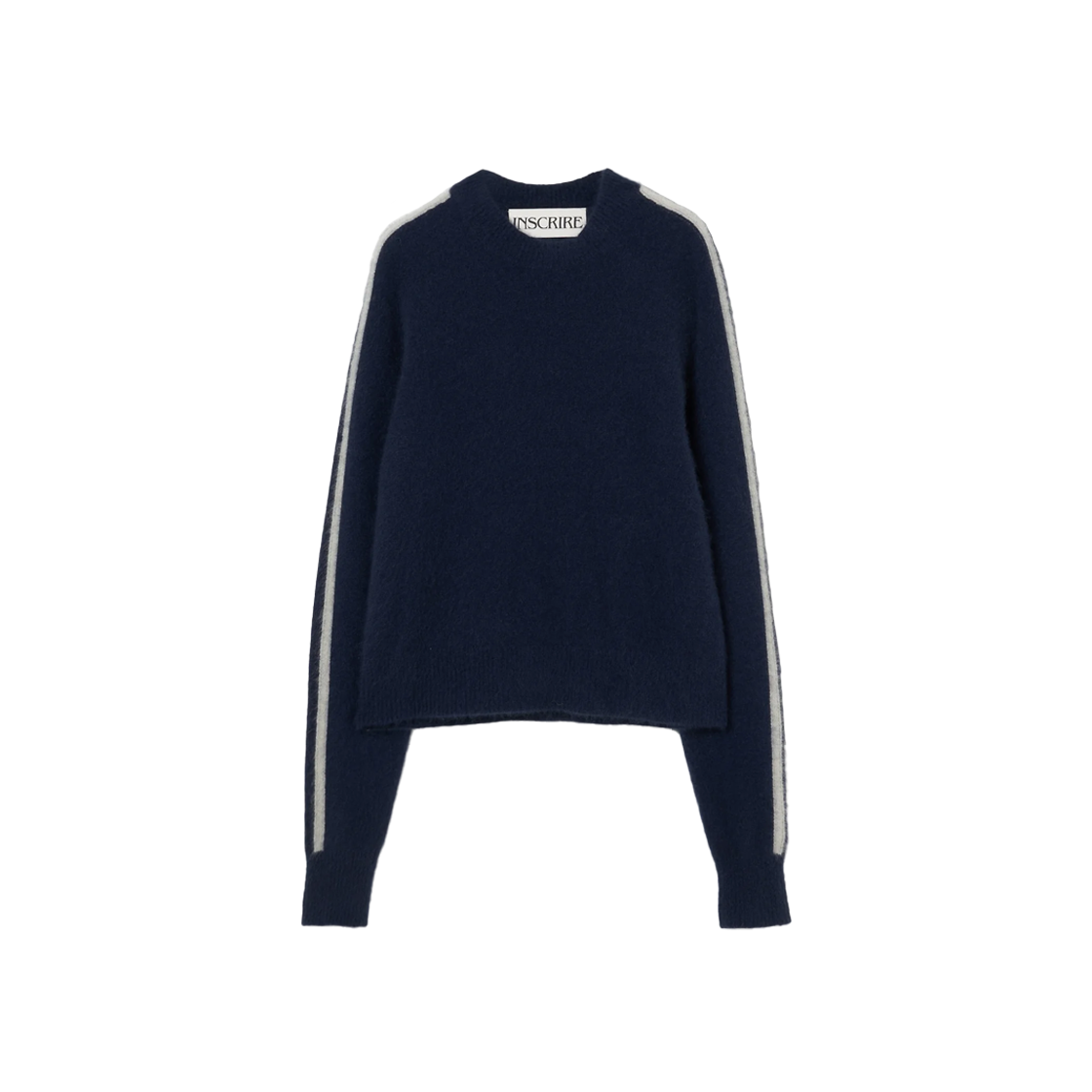 인스크리어 라쿤 라인 스웨터 네이비 오프 화이트 - 24FW(Inscrire Racoon Line Sweater Navy off White - 24FW)