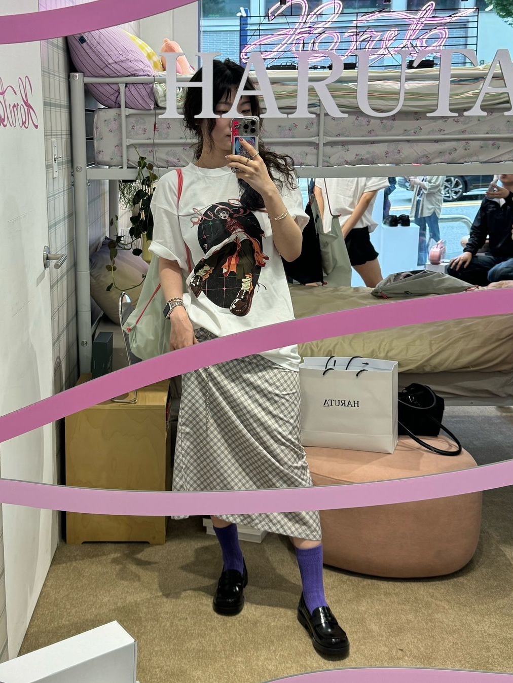 Haruta HS-4900 Oiko Loafer Black 착용 스타일 - 9