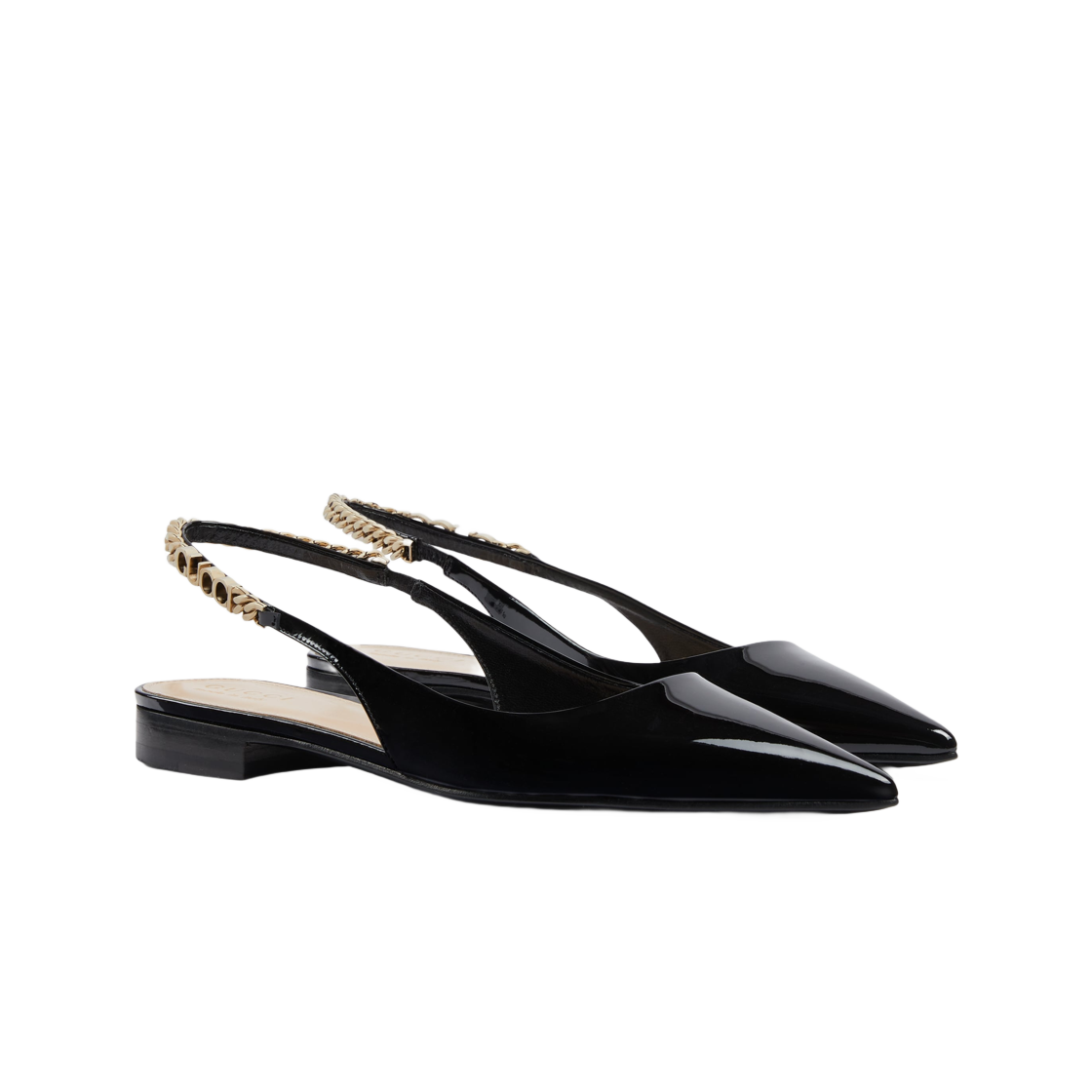 (W) 구찌 시그노리아 플랫 슈즈 블랙((W) Gucci Signoria Flat Shoes Black) - 2