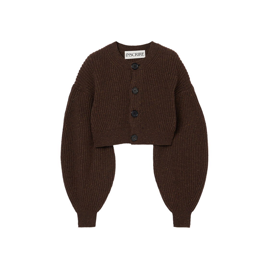 인스크리어 크롭 가디건 브라운 - 24FW(Inscrire Cropped Cardigan Brown - 24FW)