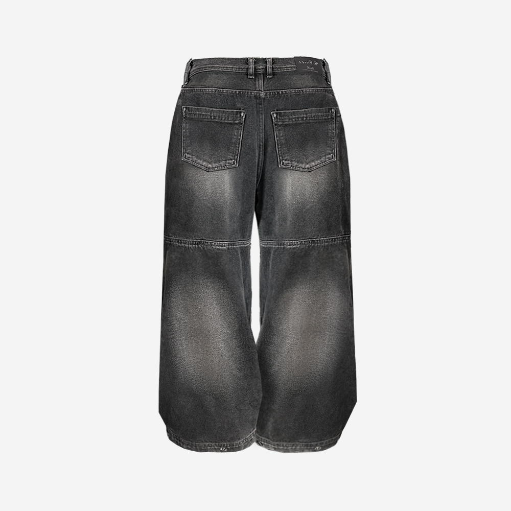 大人気★BLUER/BLR★Double Trident Washing Wide Denim Pants 비엘알 더블 트라이던트 워싱 와이드 데님 팬츠 블루 | BLR | KREAM