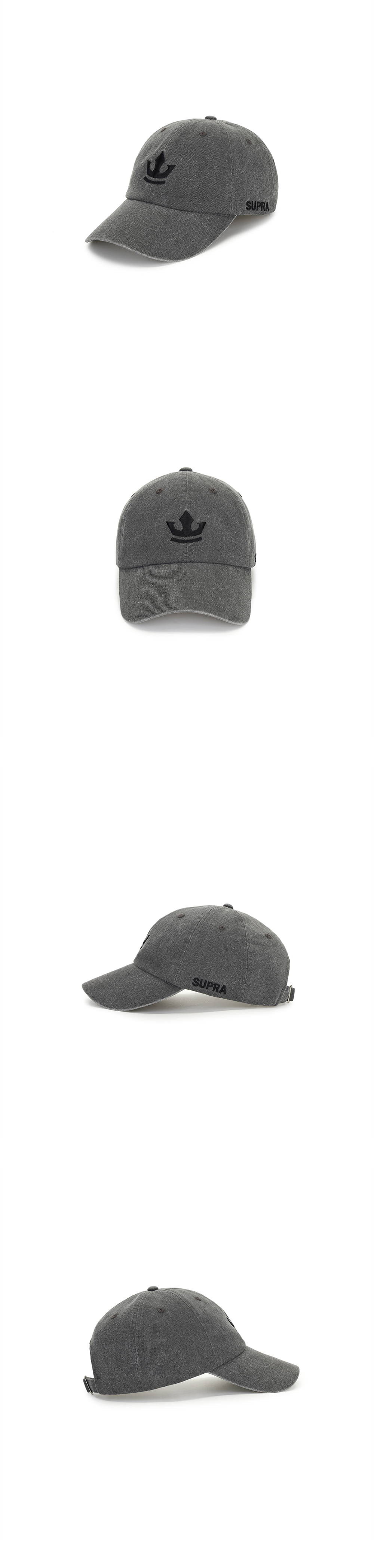 【SUPRA】【送料・関税込み】Signature washing ball cap 수프라 시그니처 워싱 볼캡 그레이 | Supra | KREAM