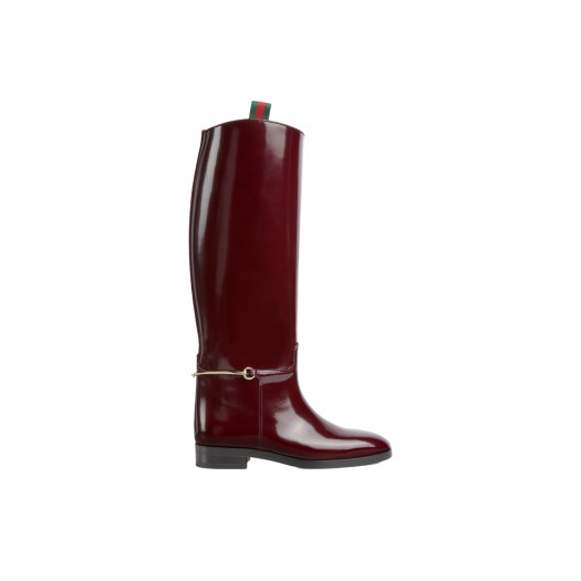 (W) Gucci Slim Horsebit Boots Bordeaux