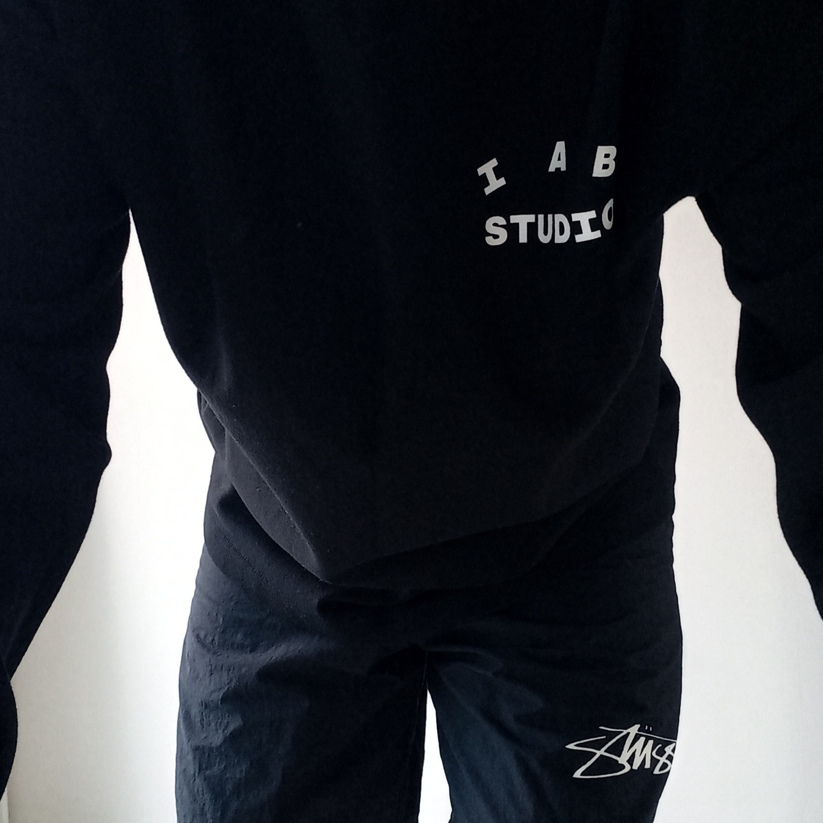 IAB Studio Long Sleeve Black - 23FW, Nike x Stussy Shorts Black (FJ9167-010) 착용 스타일 - 4