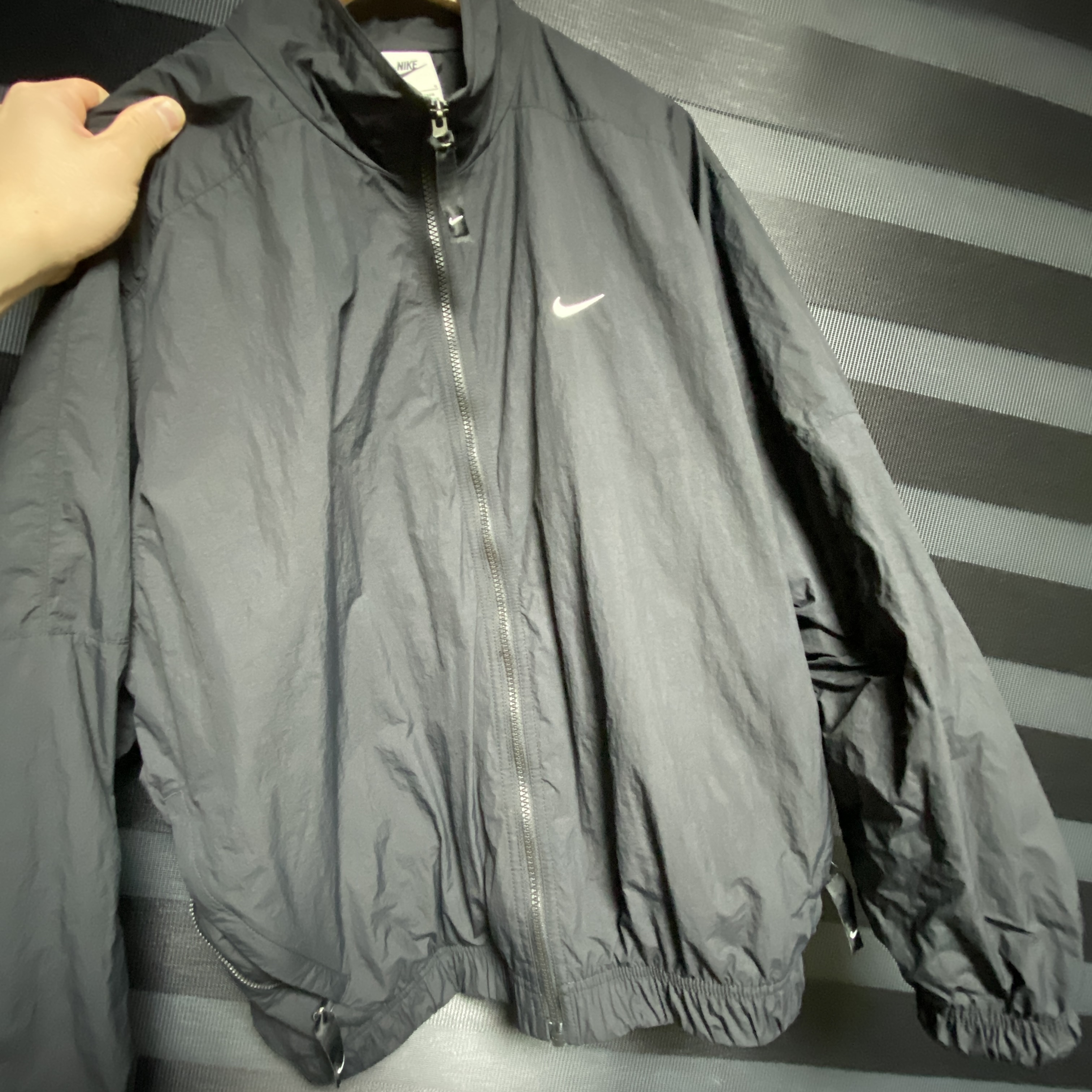 Nike NRG Solo Swoosh Woven Track Jacket Black - Asia 착용 스타일